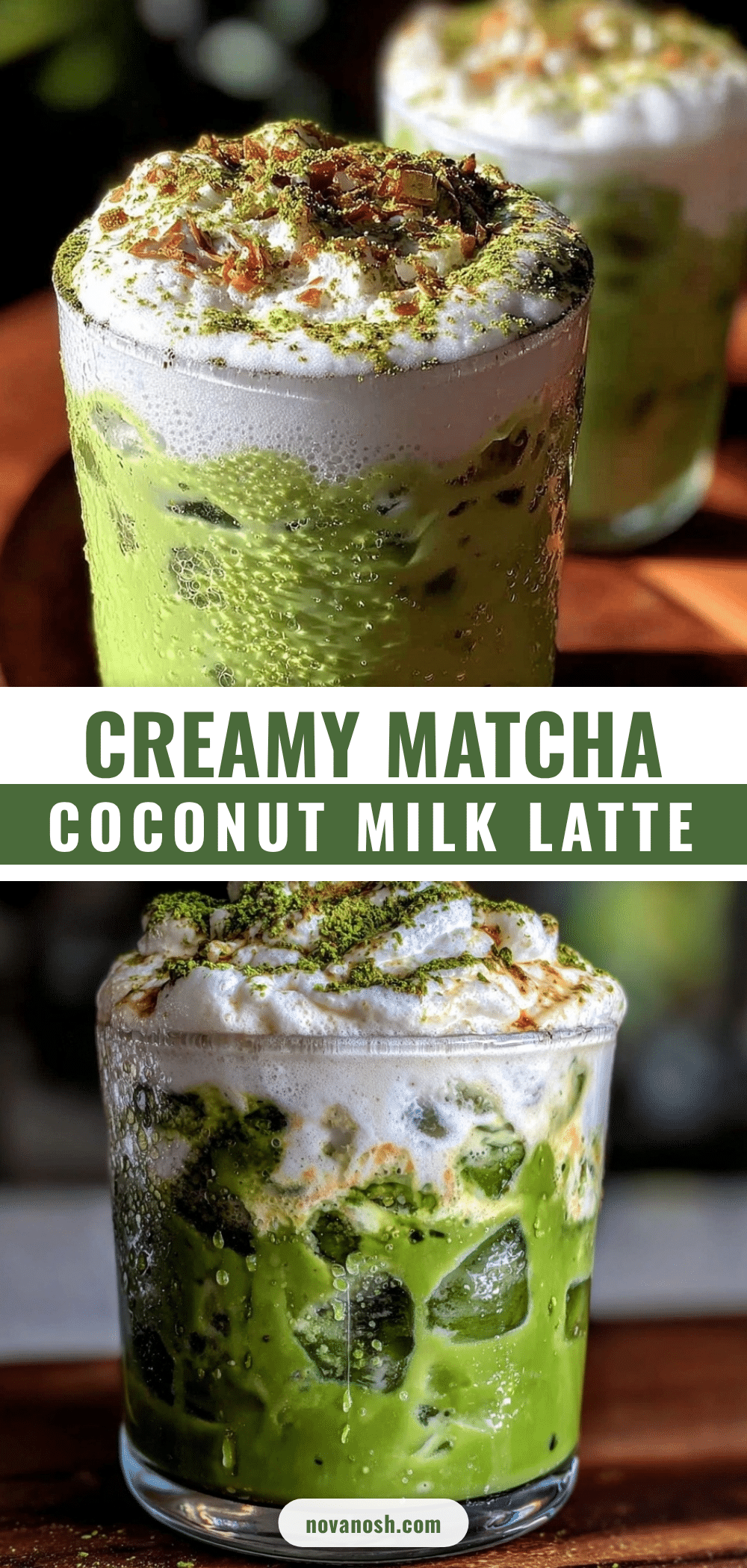 creamy matcha coconut milk cold foam iced latte recipe