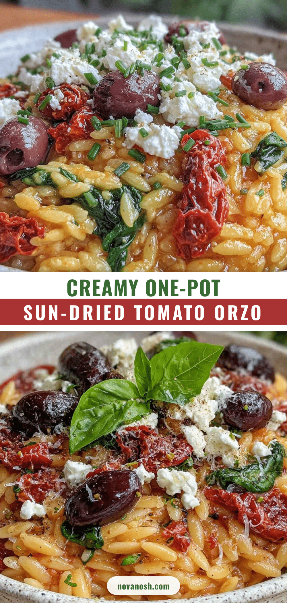 creamy one-pot sun-dried tomato orzo recipe