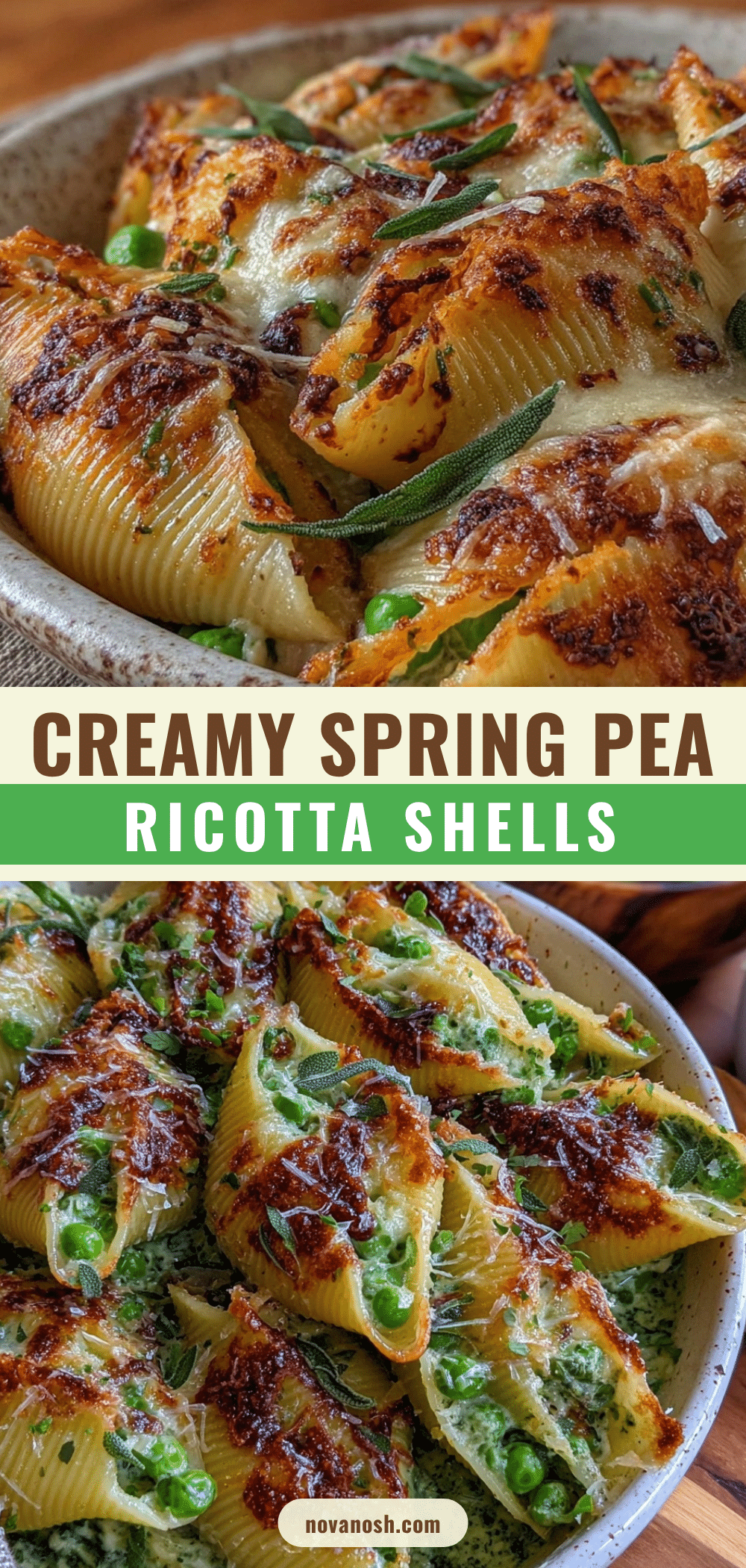 creamy spring pea ricotta stuffed shells recipe