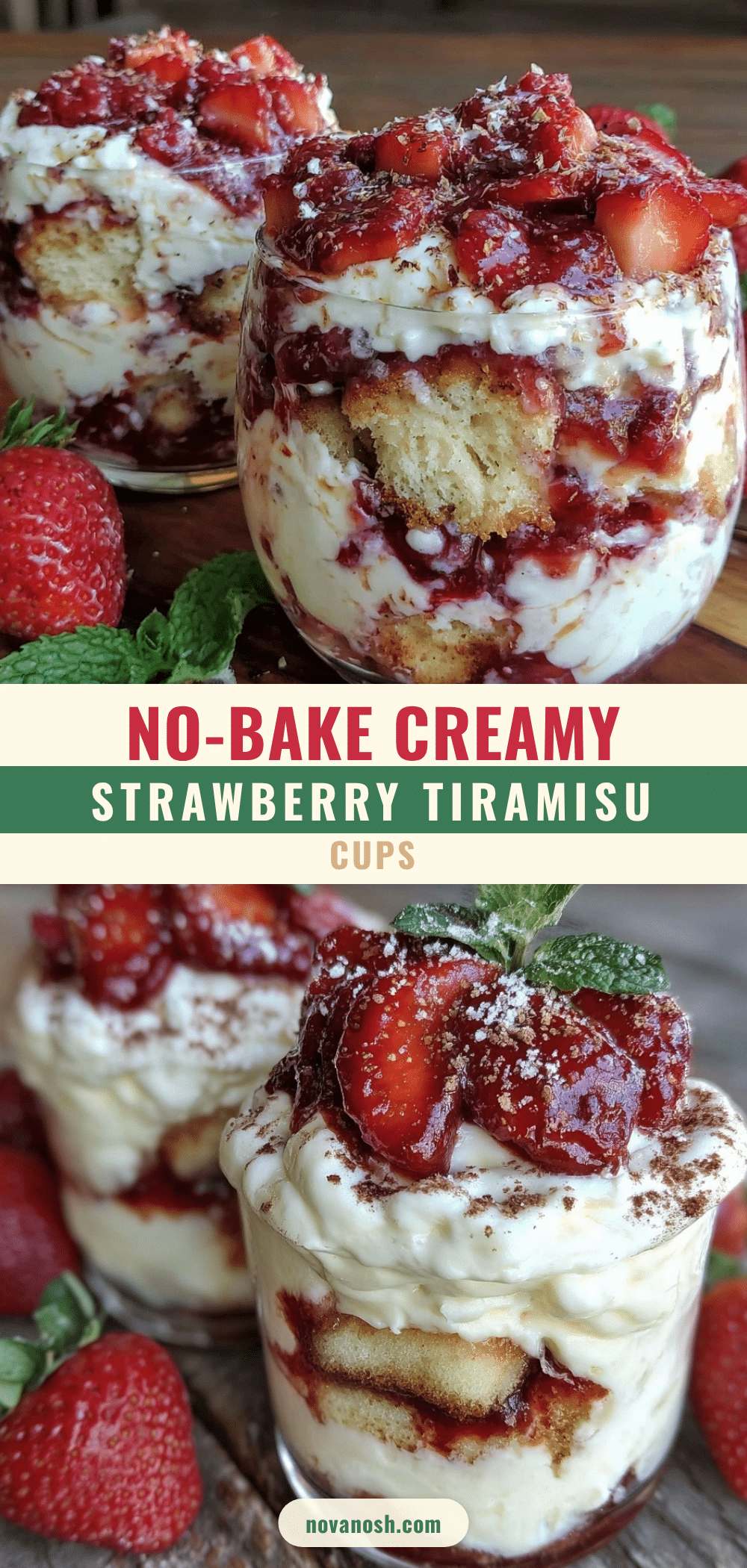 creamy strawberry tiramisu cups recipe