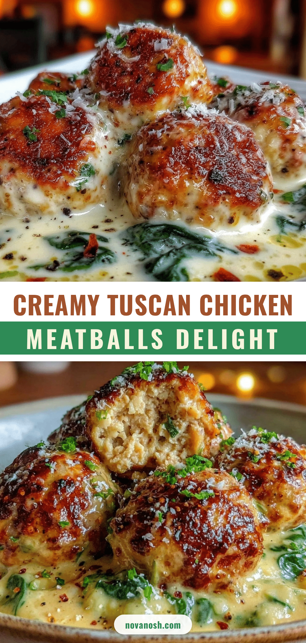 creamy tuscan chicken meatballs recipe