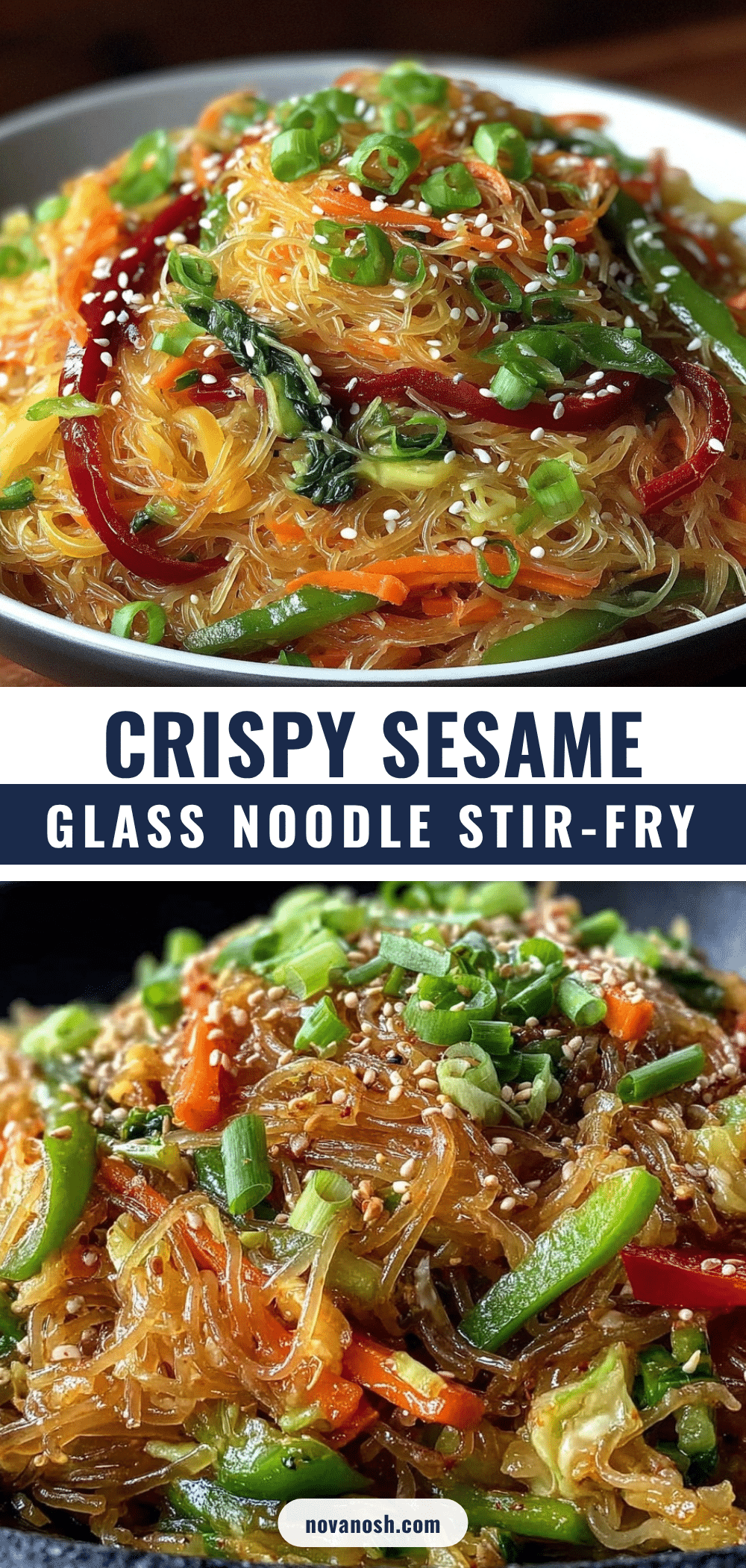 crispy sesame glass noodle stir-fry recipe