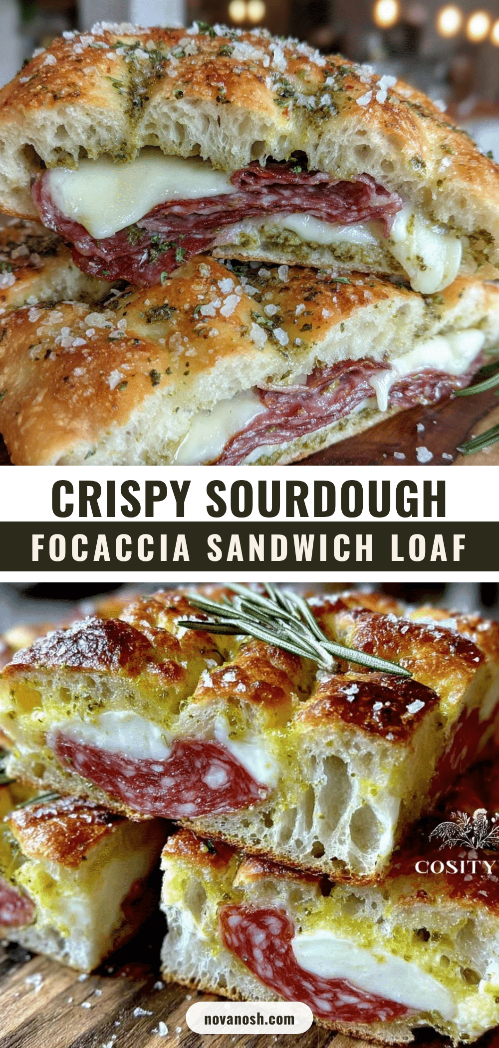 crispy sourdough focaccia sandwich loaf recipe