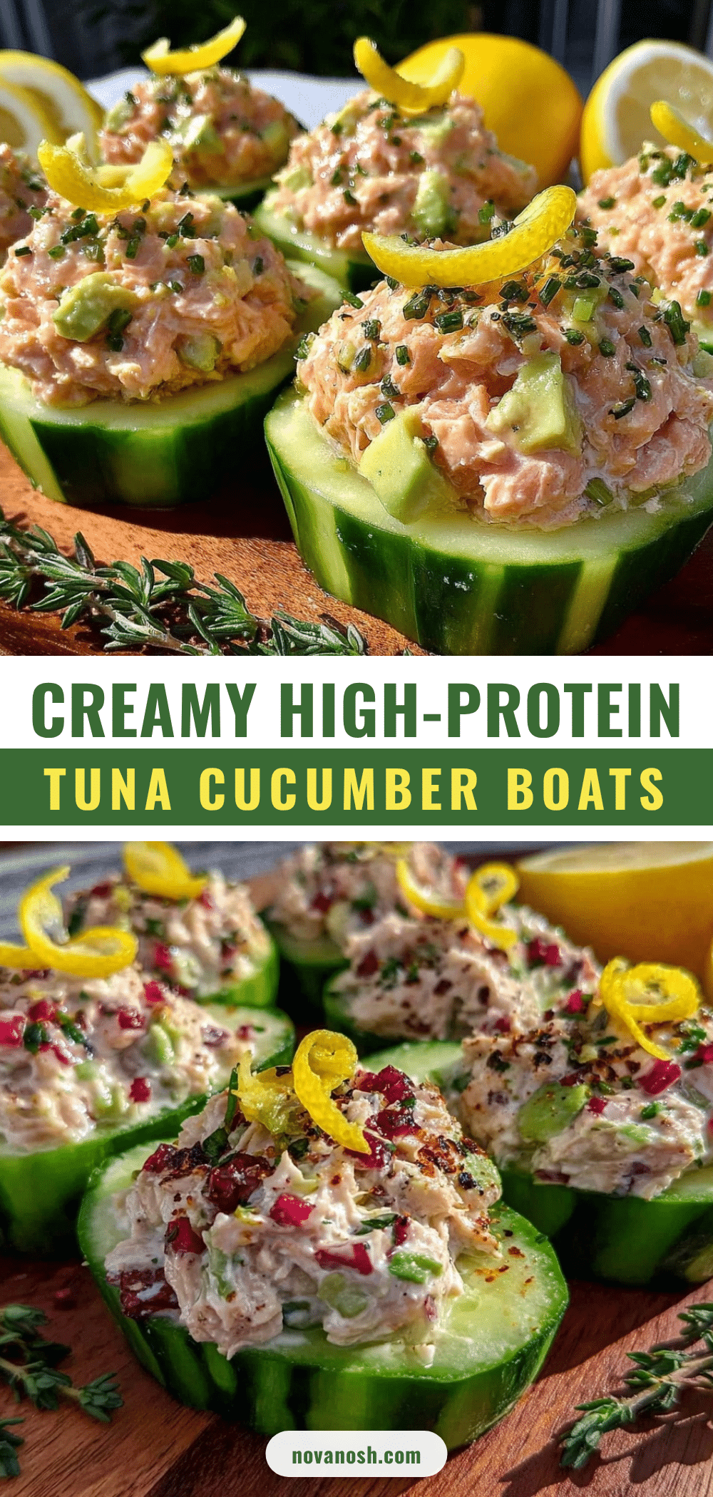 high-protein tuna cucumber boats recipe