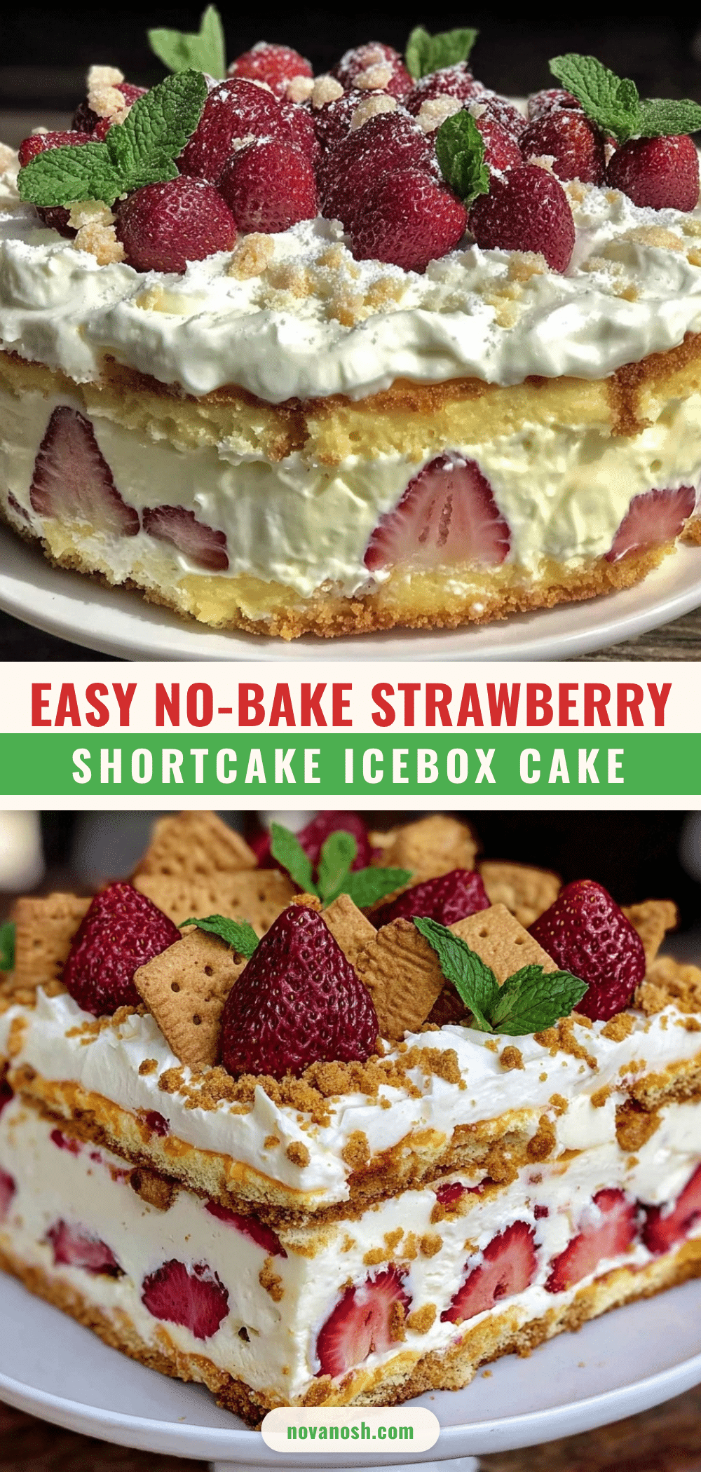 no bake strawberry shortcake icebox cake recipe