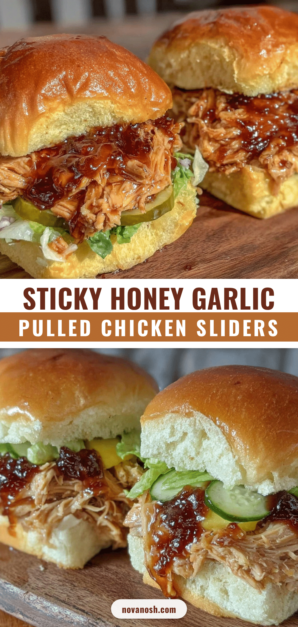 slow cooker honey garlic pulled chicken sliders recipe