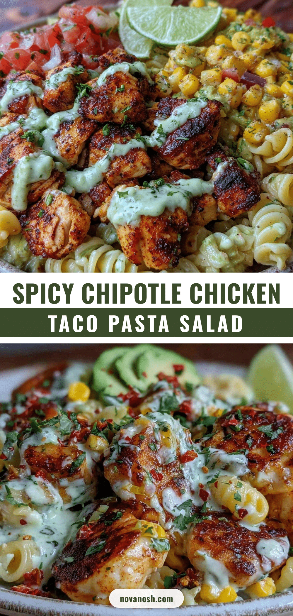 spicy chipotle chicken taco pasta salad recipe