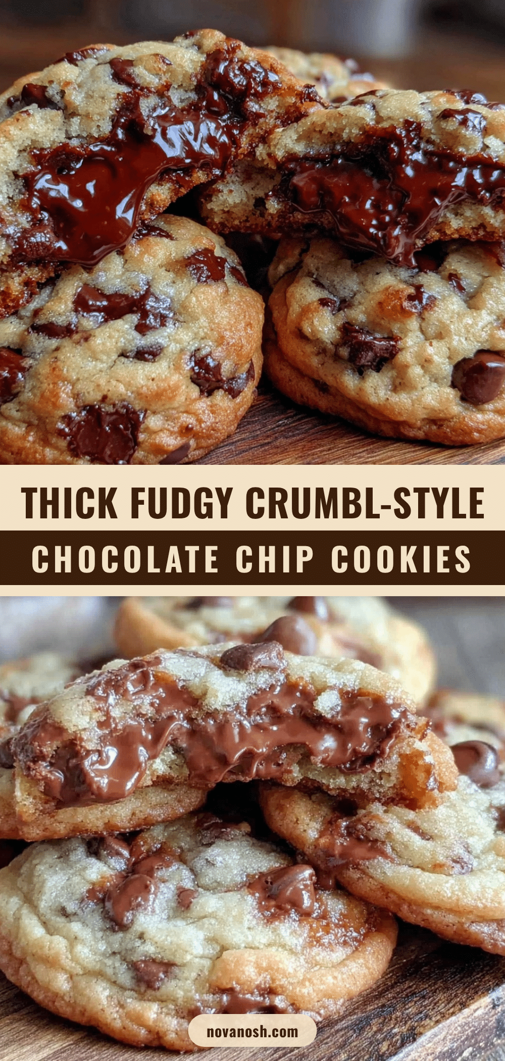thick chocolate chip cookies with fudge pools recipe