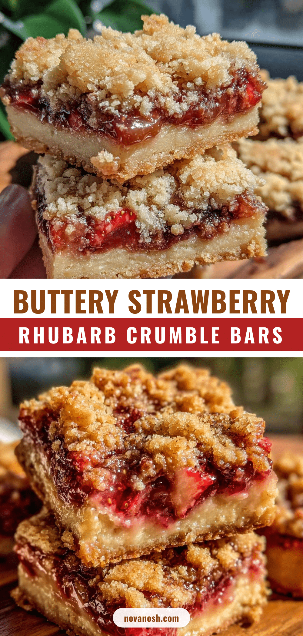 buttery strawberry rhubarb crumble bars recipe