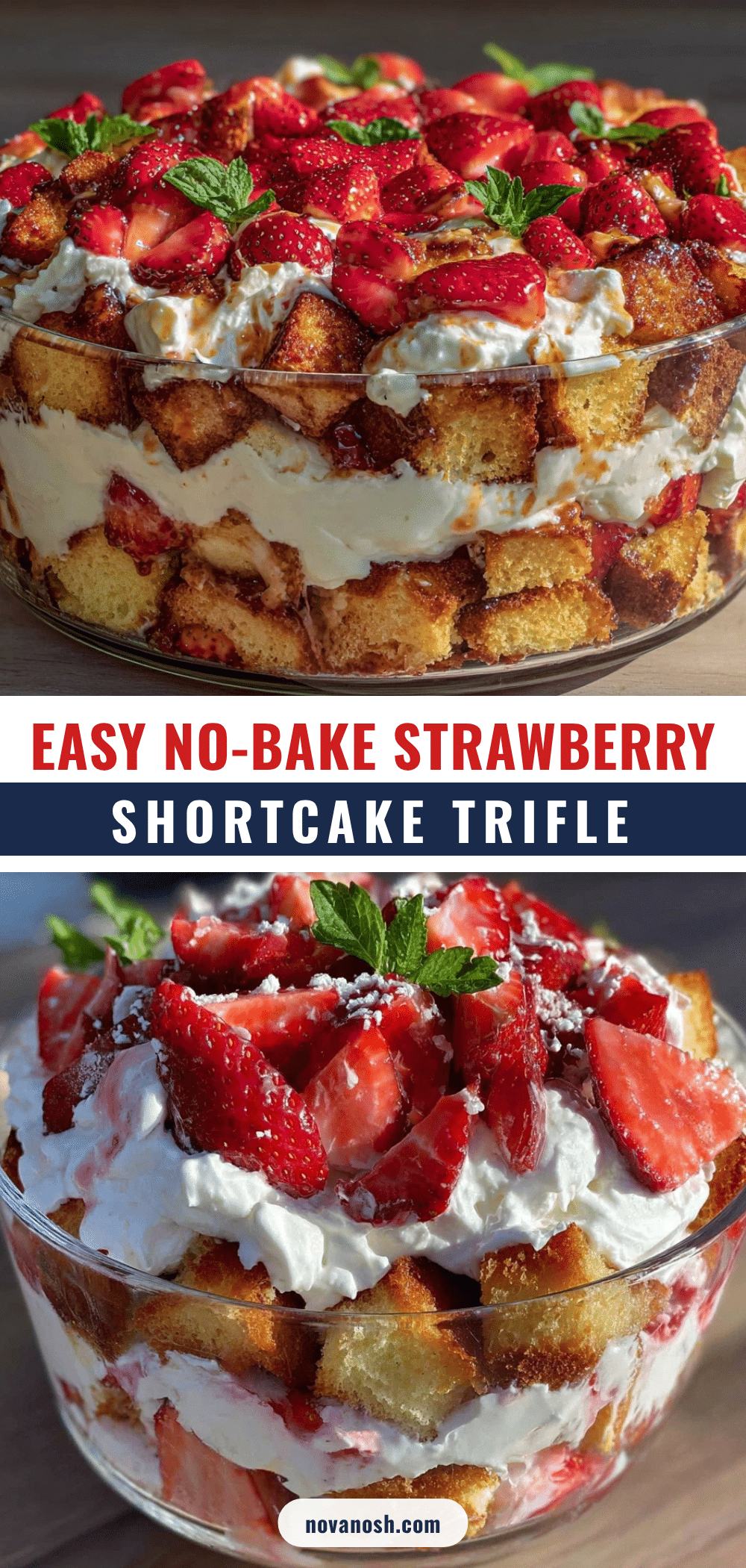 easy no-bake strawberry shortcake trifle recipe