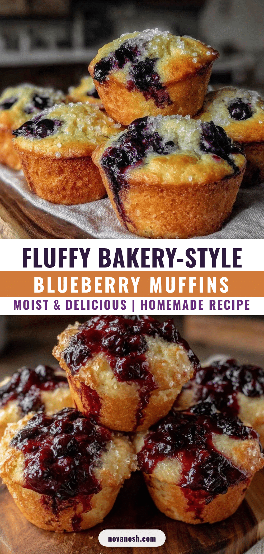 fluffy bakery-style blueberry muffins recipe
