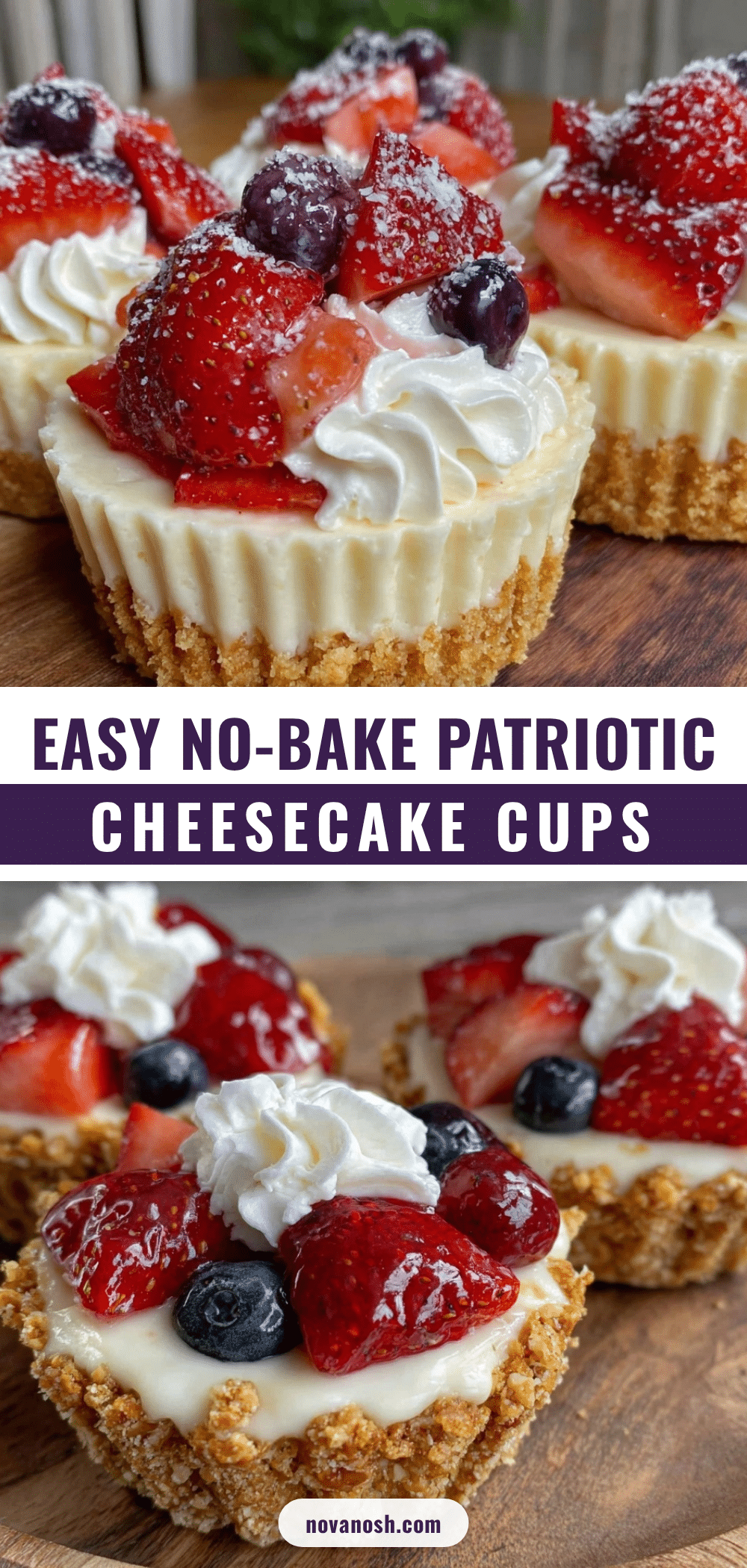 no bake patriotic cheesecake cups recipe