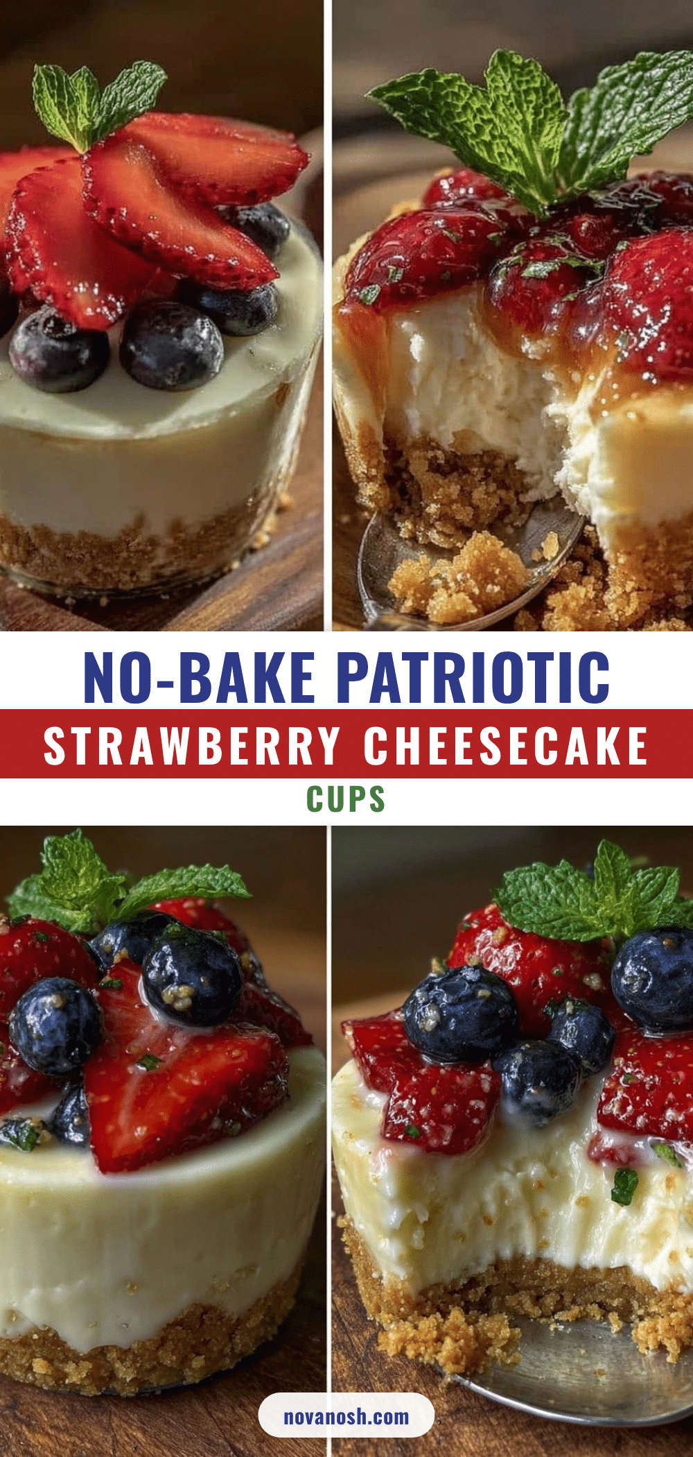 patriotic strawberry cheesecake cups recipe