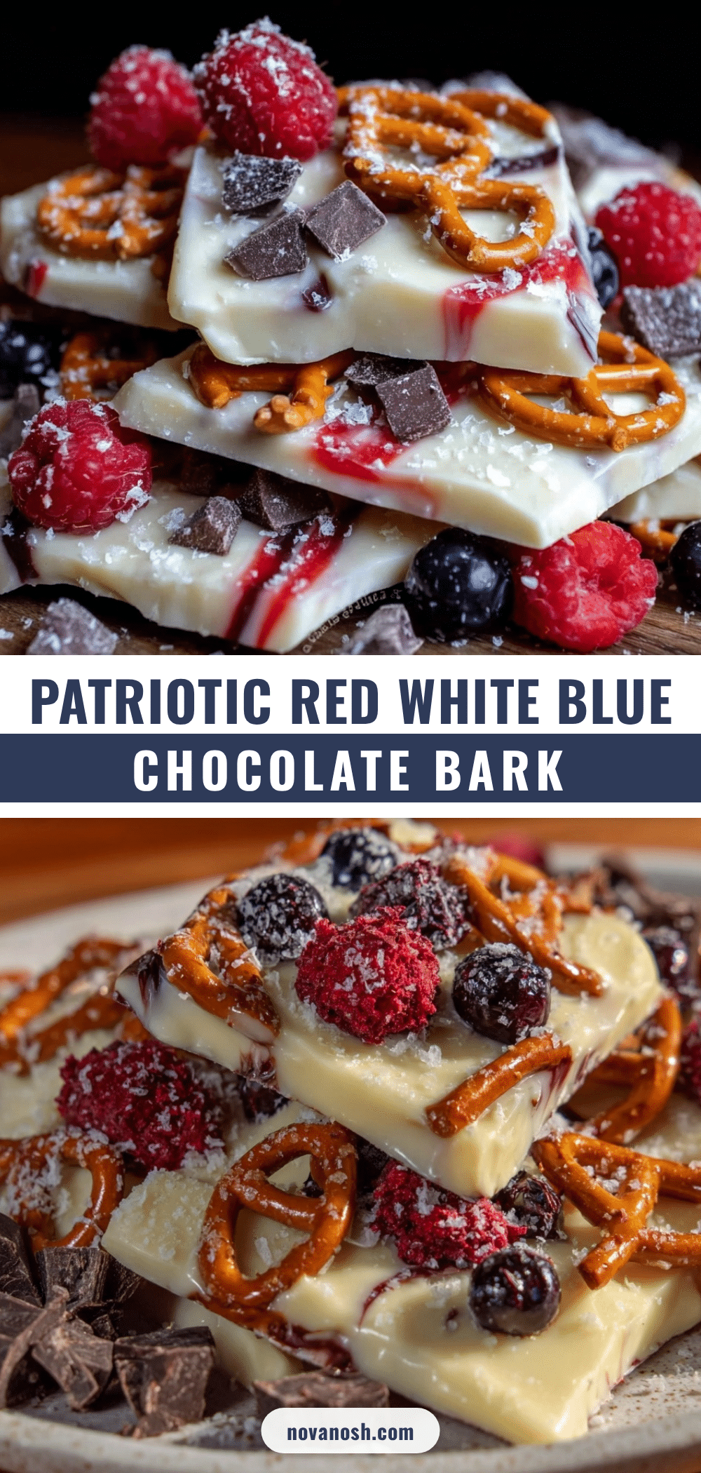 red white and blue chocolate bark recipe