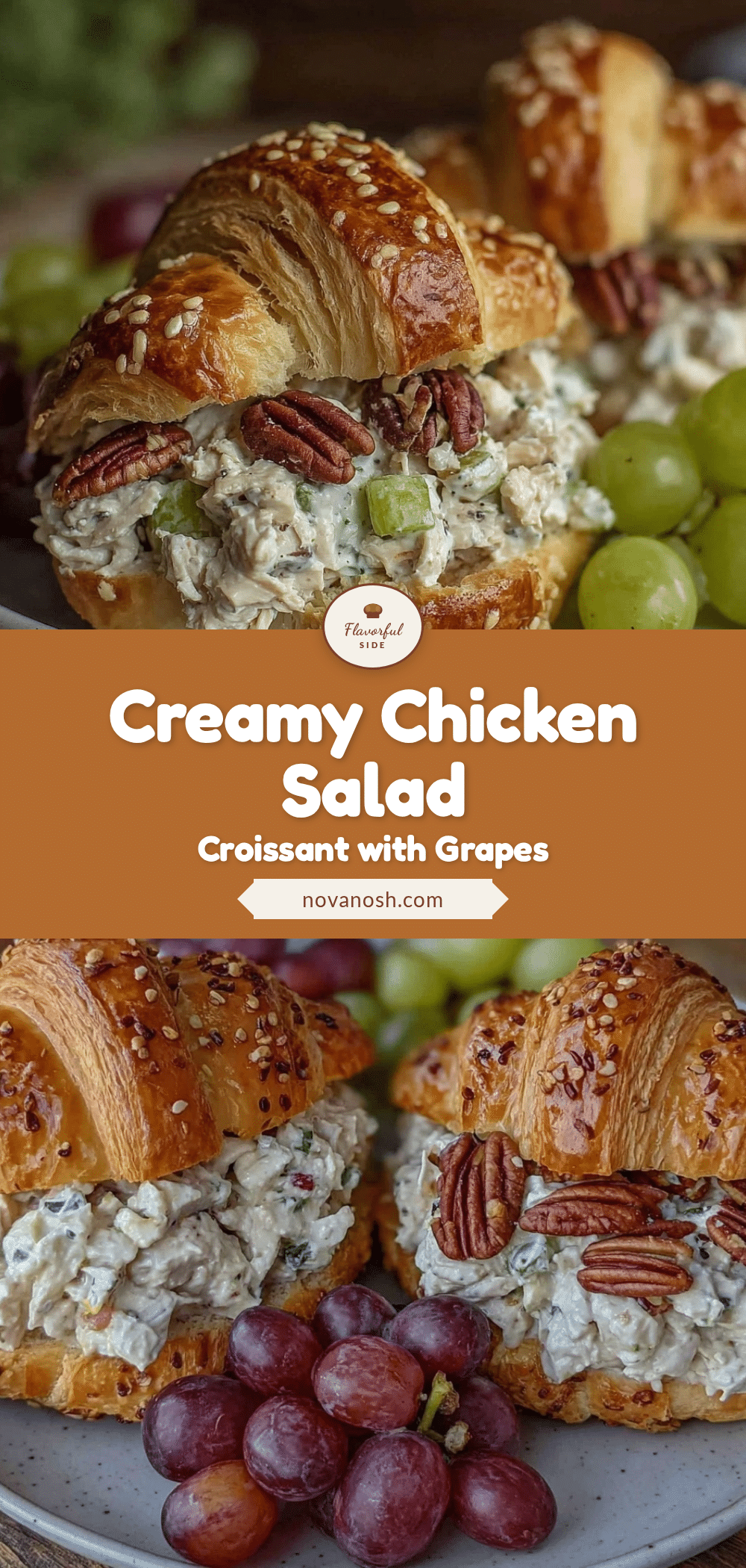 Creamy Chicken Salad Croissant Sandwiches recipe