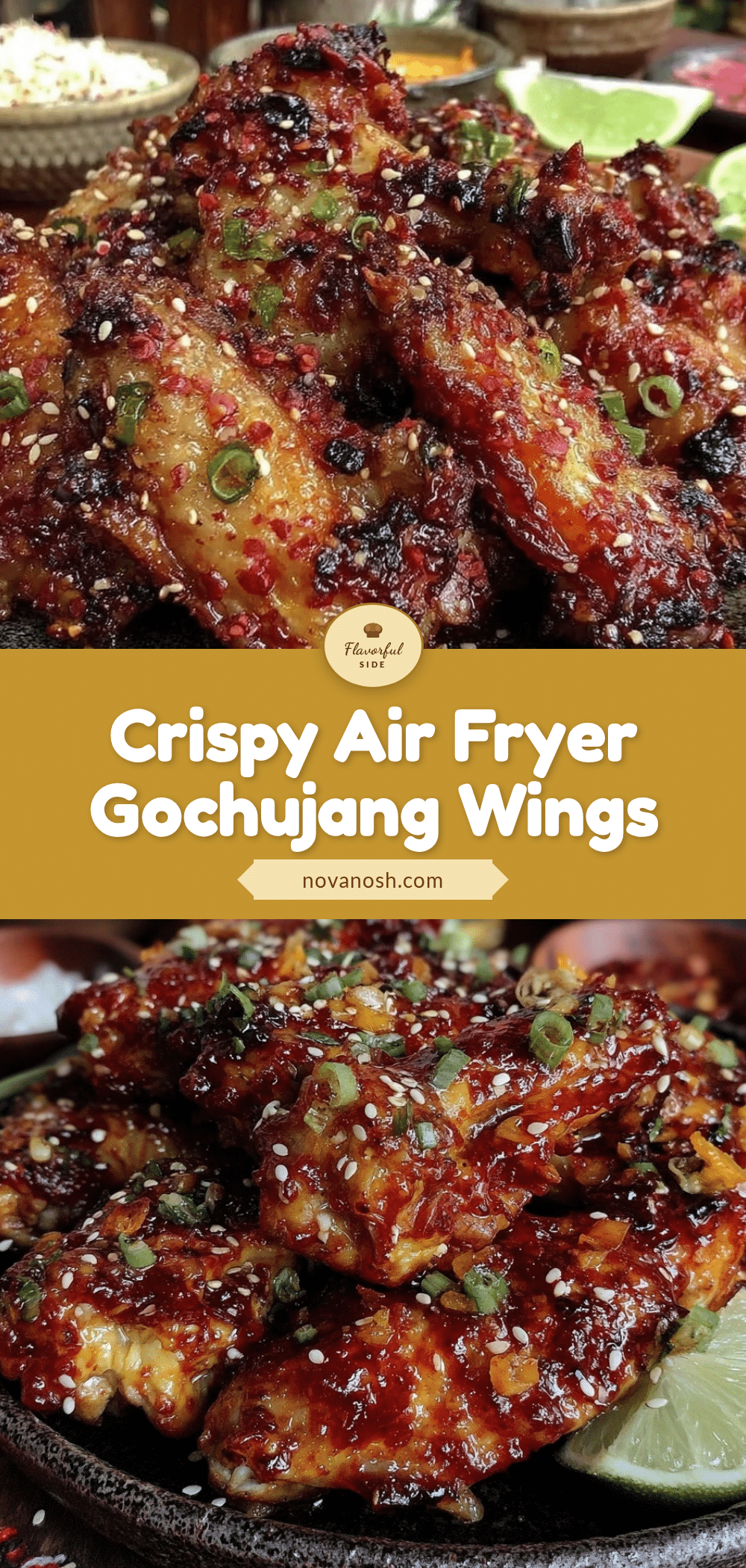 crispy air fryer Korean gochujang chicken wings recipe