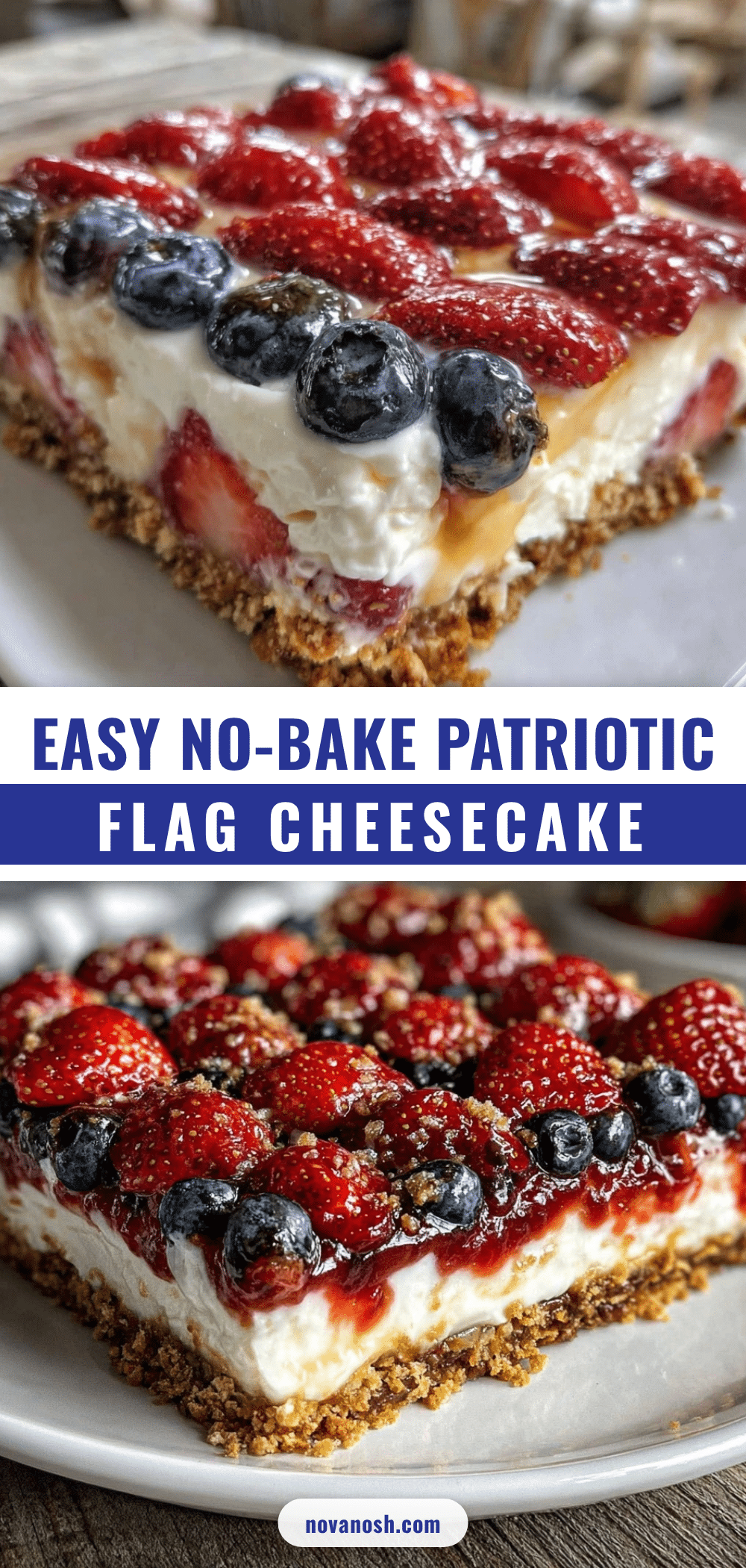 Easy No-Bake Flag Cheesecake recipe