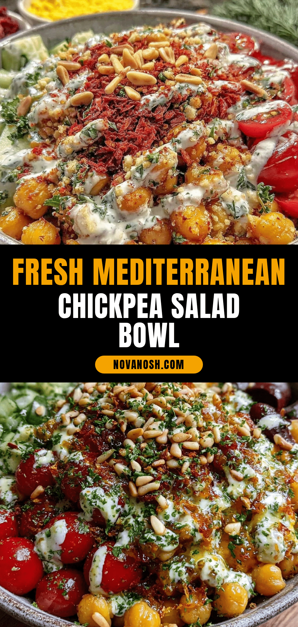 Mediterranean chickpea salad bowl recipe