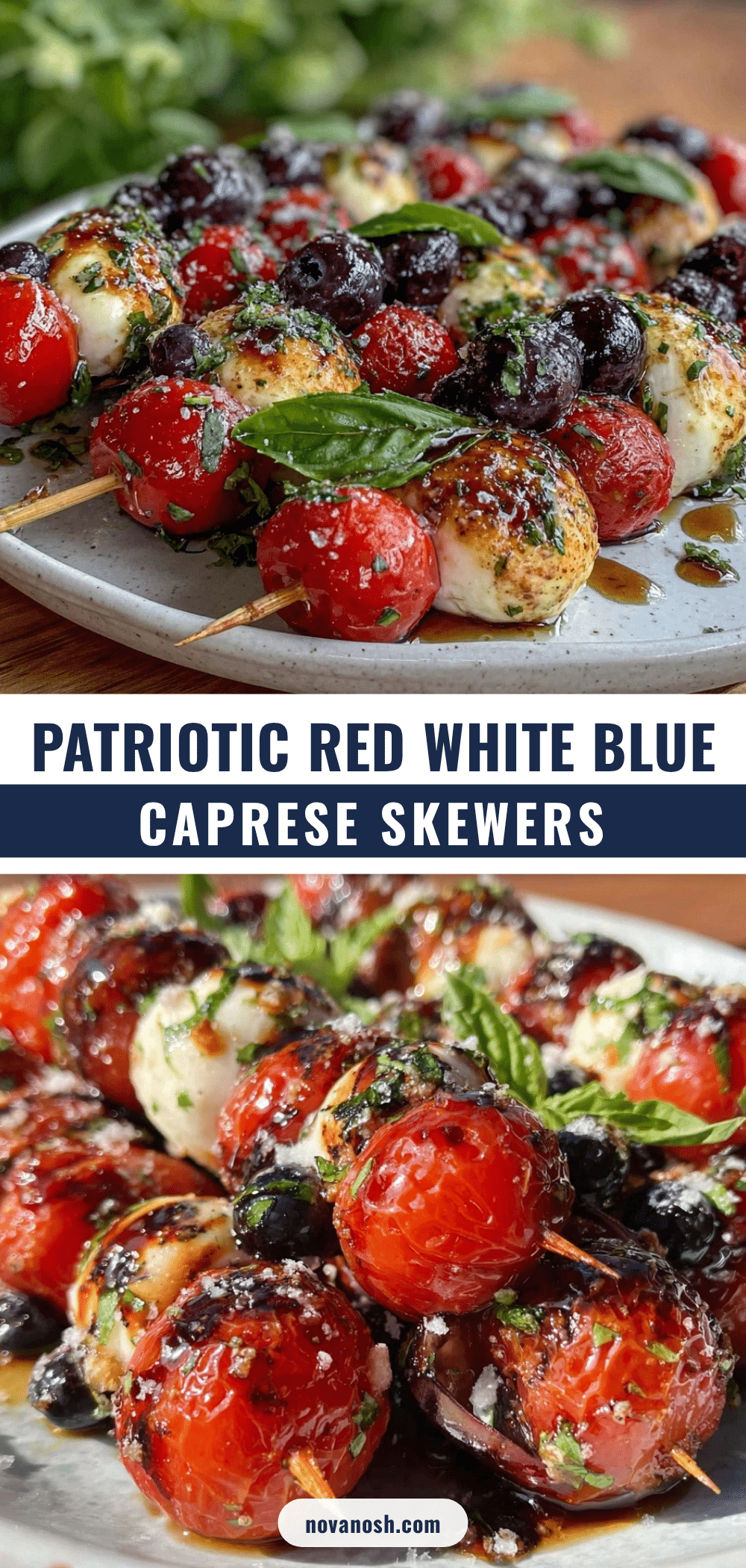 red white blue caprese skewers recipe