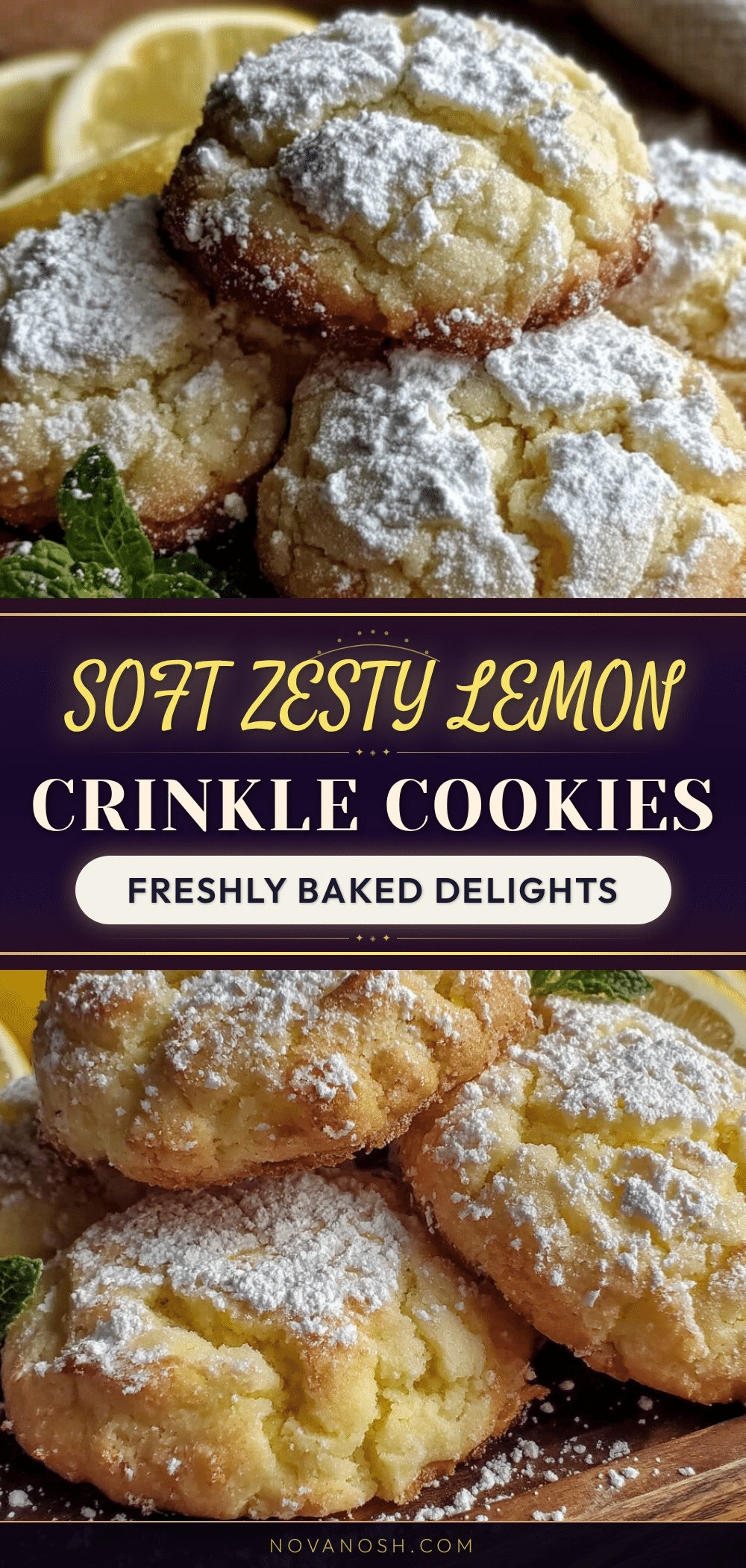 soft zesty lemon crinkle cookies recipe