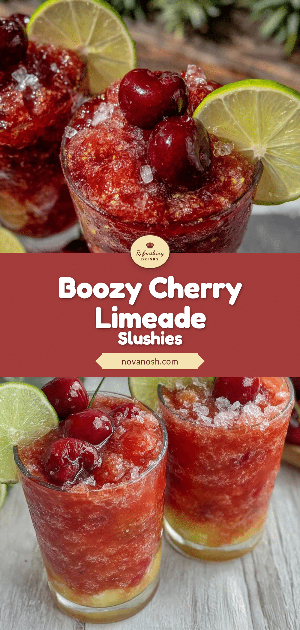 boozy cherry limeade slushies recipe