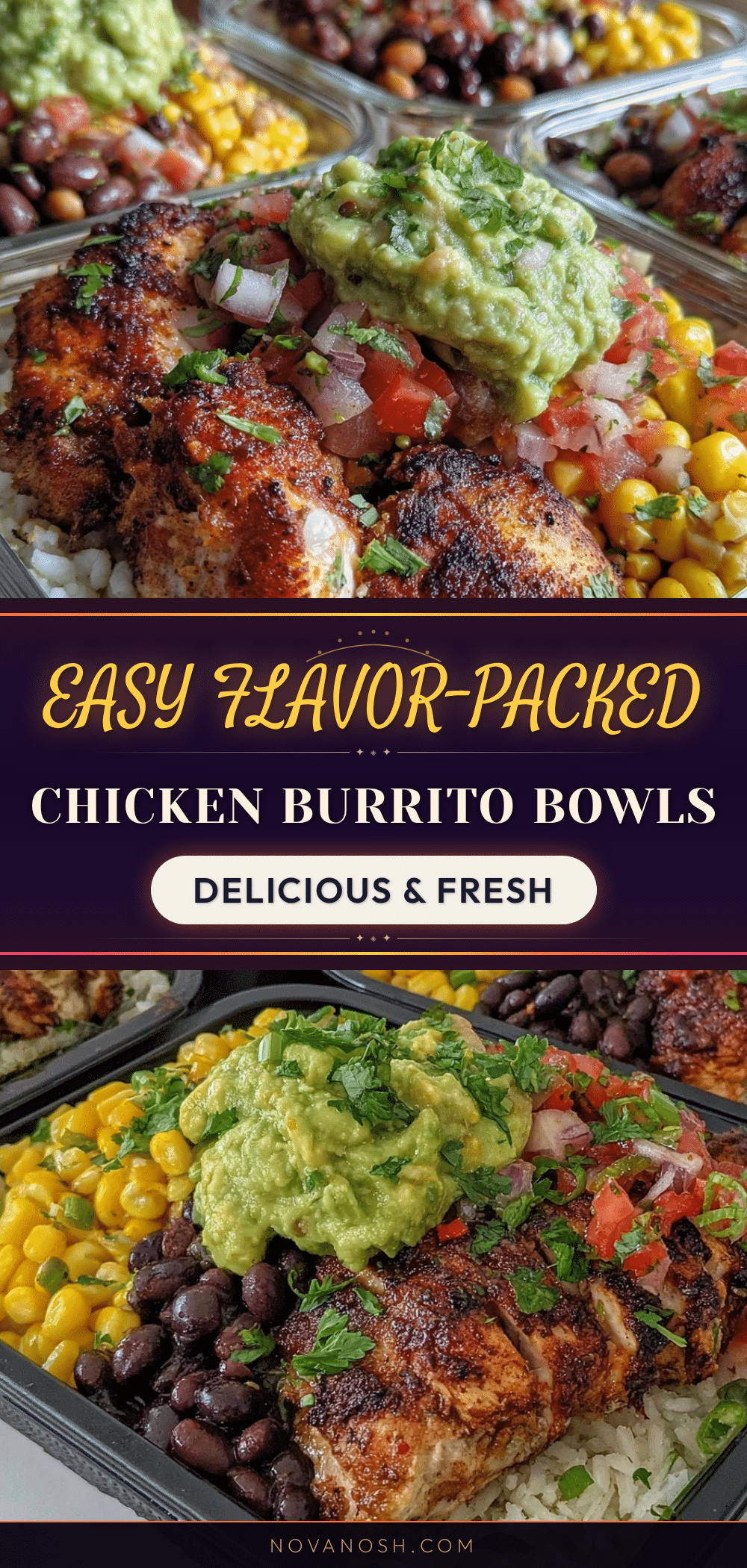 chicken burrito bowl meal prep recipe