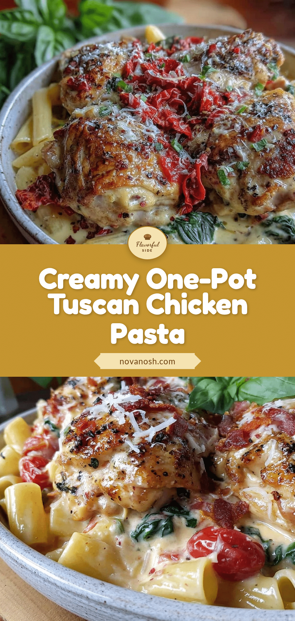 creamy one-pot tuscan chicken pasta recipe