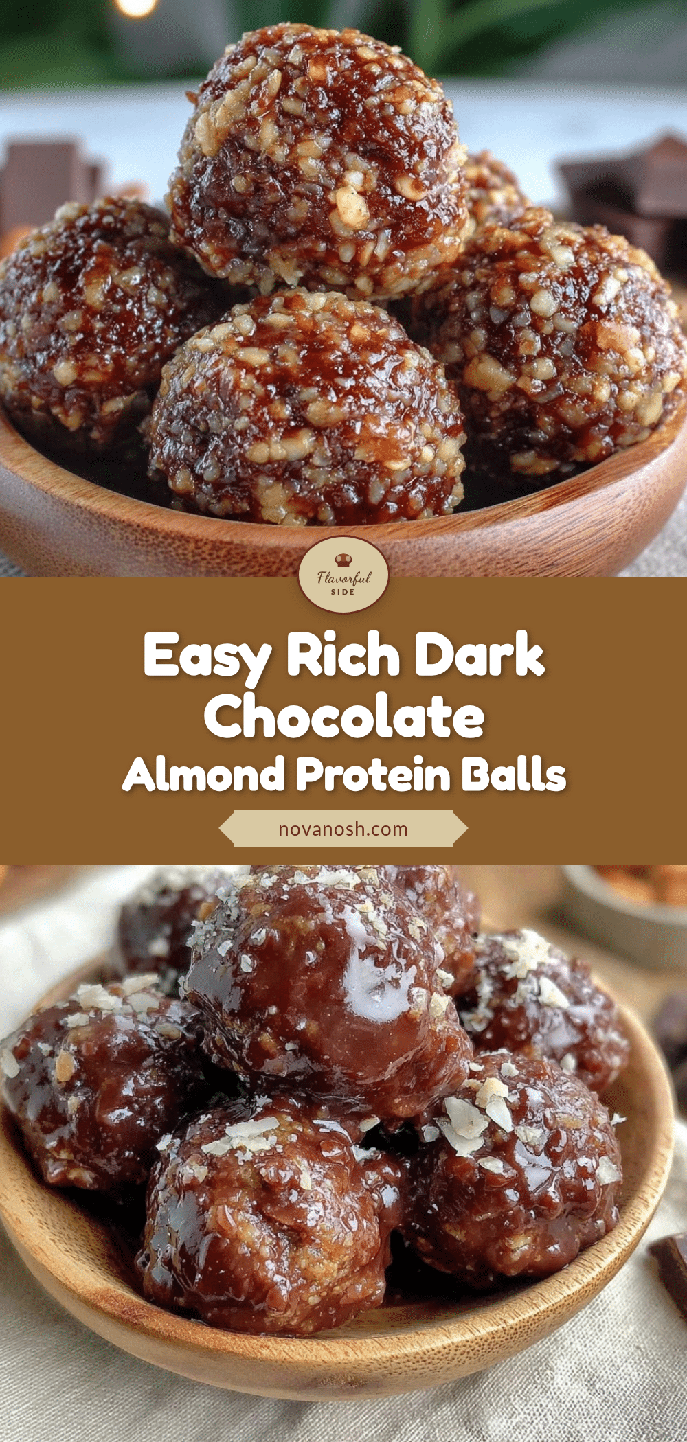easy dark chocolate almond protein balls recipe