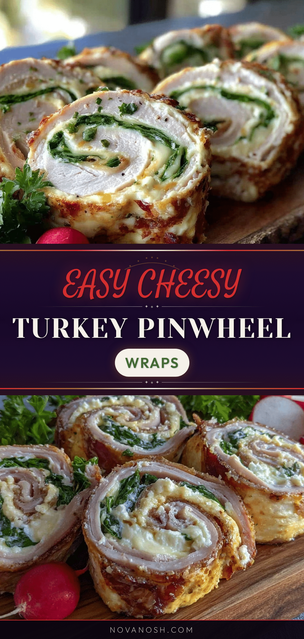 easy turkey and cheese pinwheel wraps recipe
