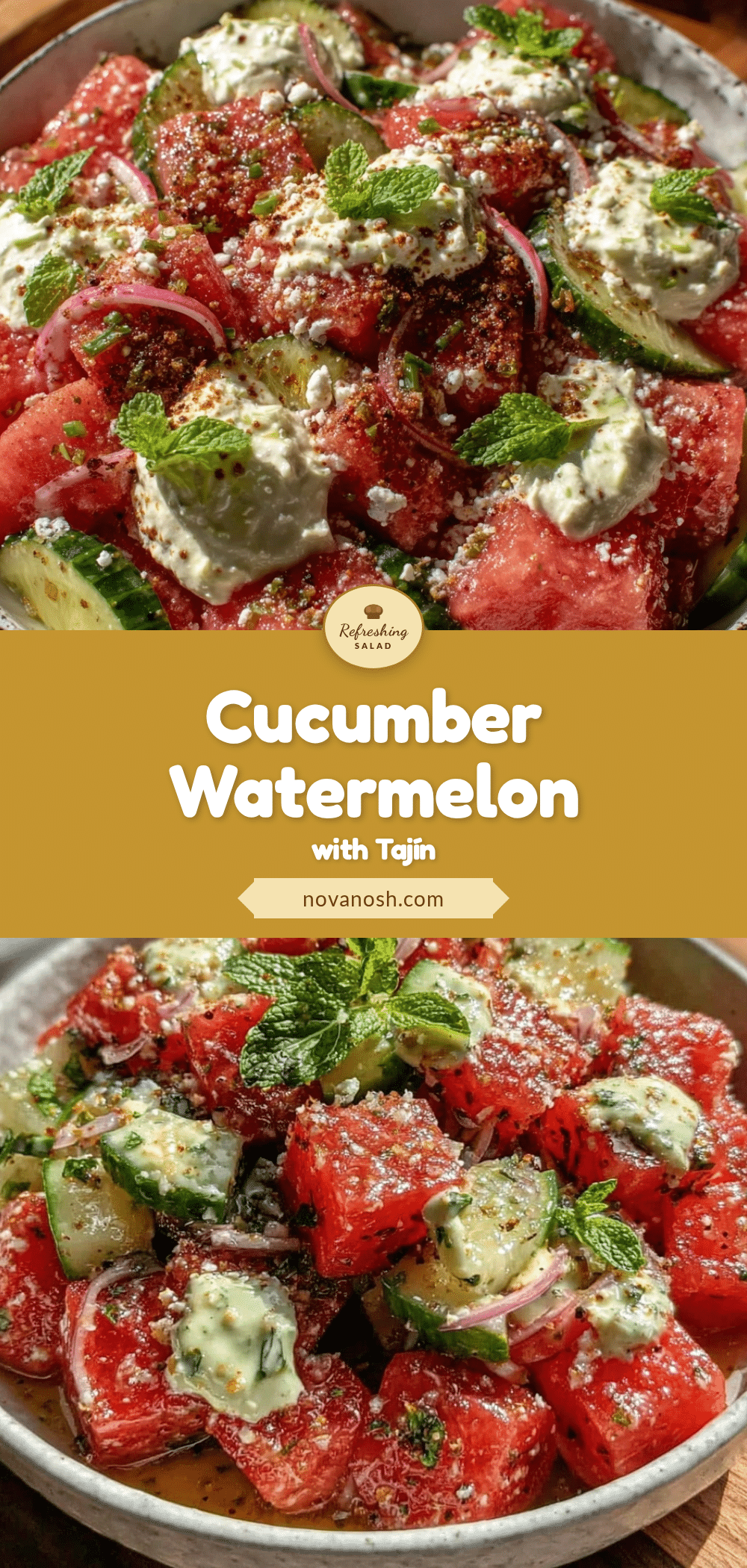 fresh cucumber watermelon salad recipe