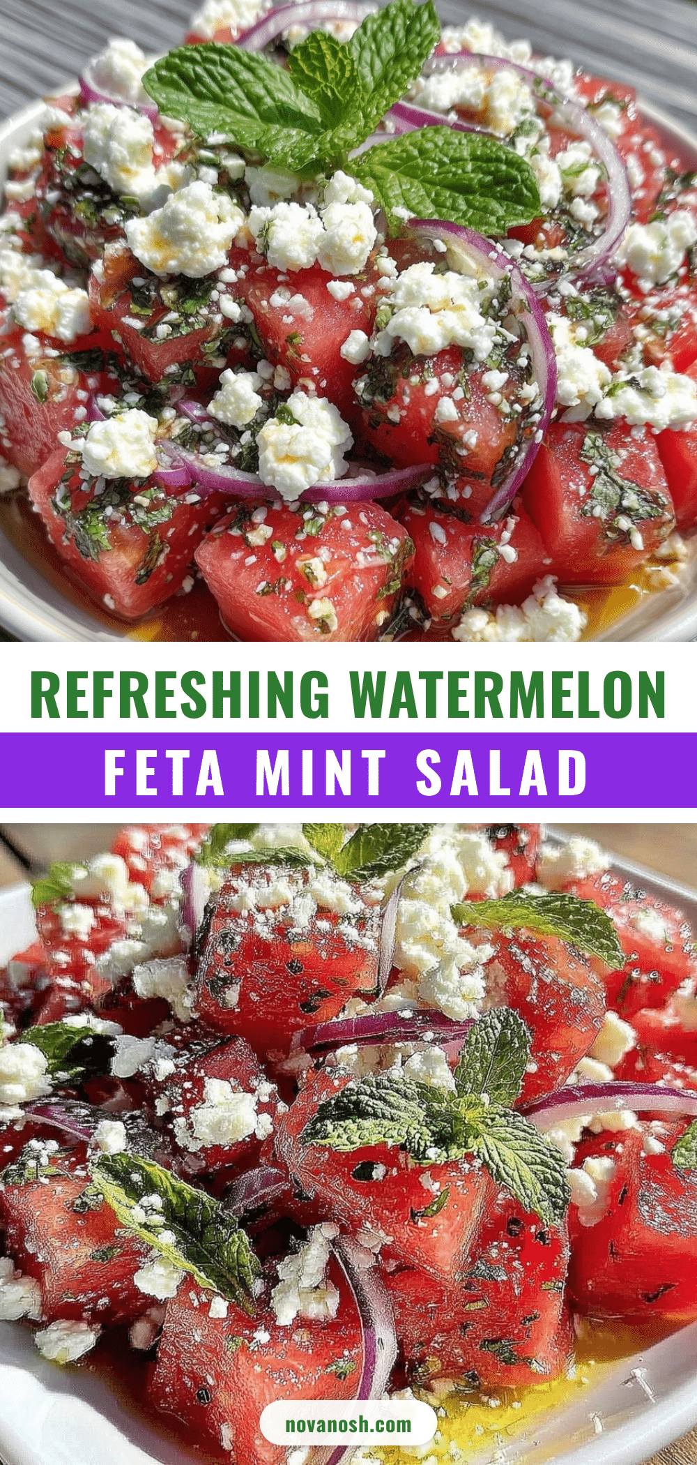 fresh watermelon feta mint salad recipe