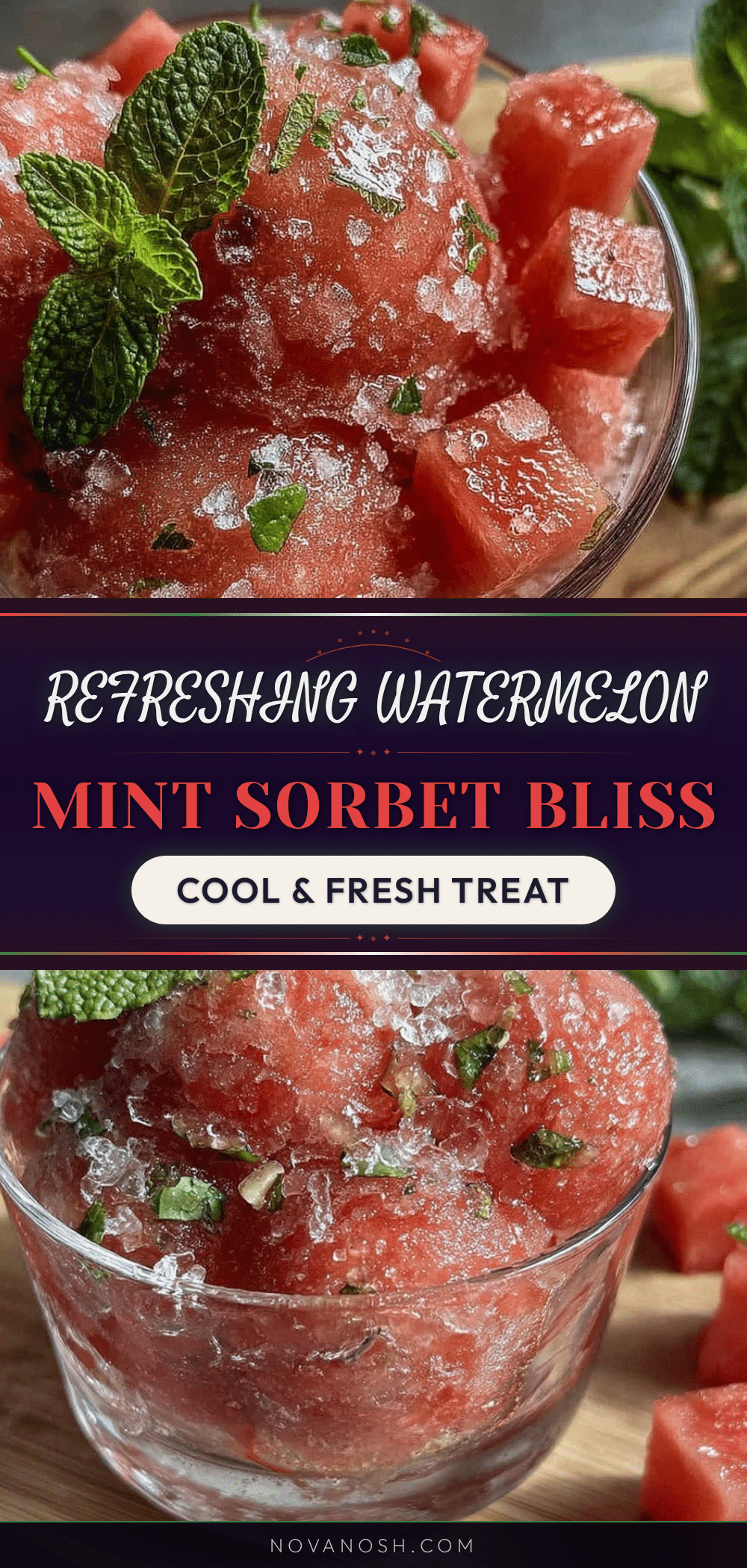 fresh watermelon sorbet with mint recipe