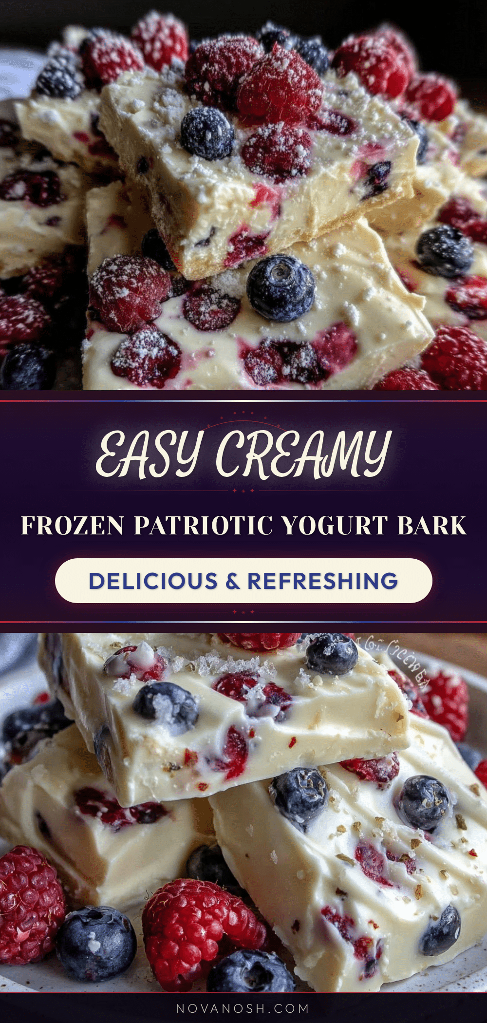 Frozen Patriotic Yogurt Bark recipe