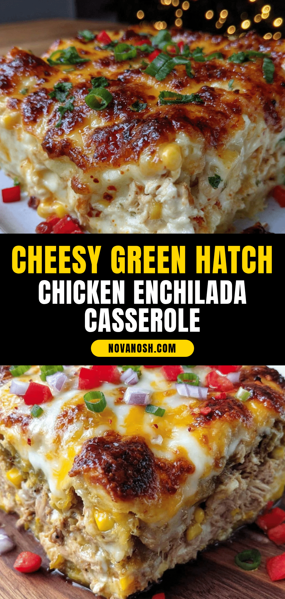 green hatch chili chicken enchilada casserole recipe