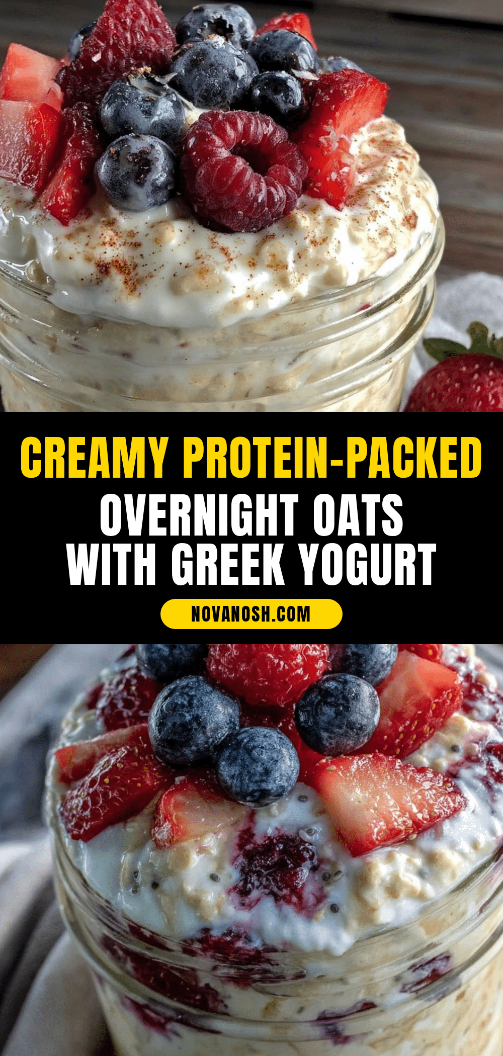 Healthy Calorie Deficit Protein Overnight Oats recipe