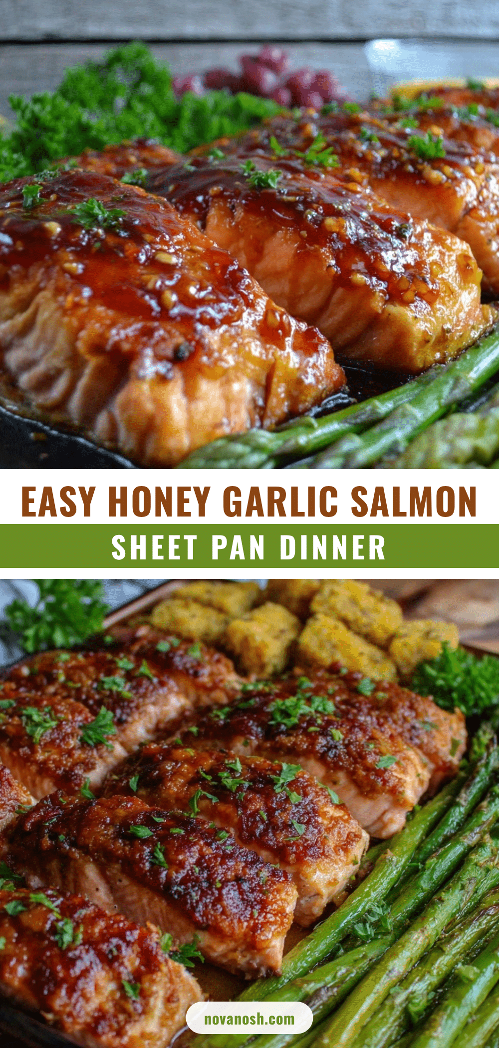 honey garlic salmon sheet pan dinner recipe