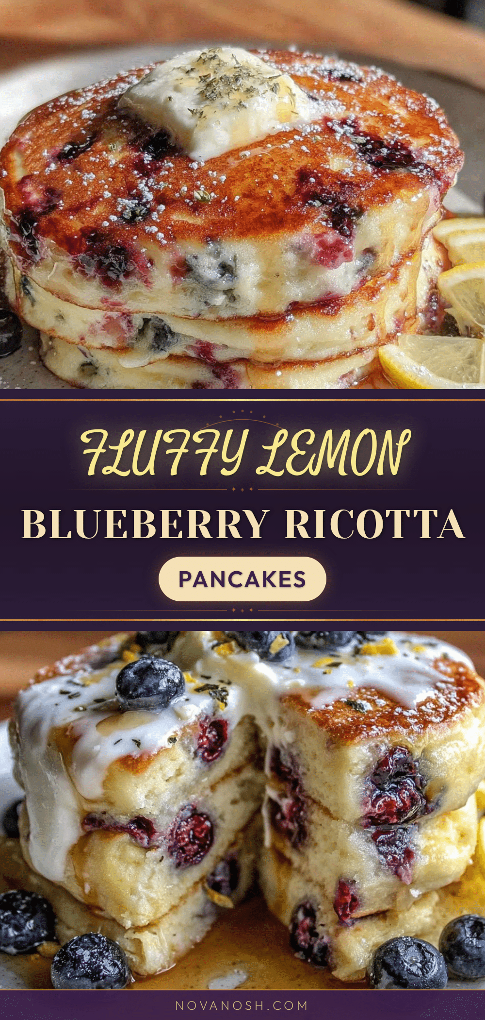 lemon blueberry ricotta pancakes recipe