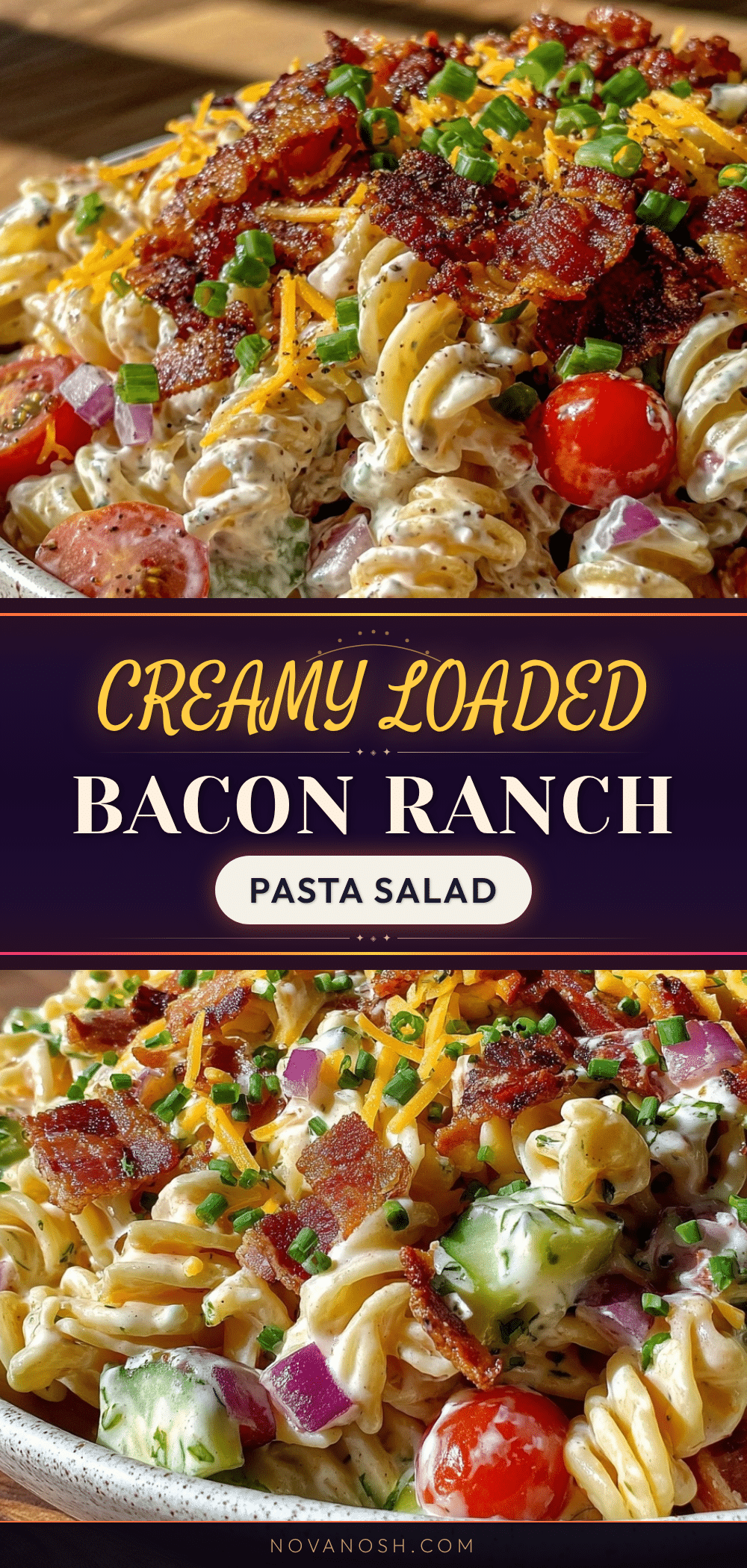 loaded bacon ranch pasta salad recipe