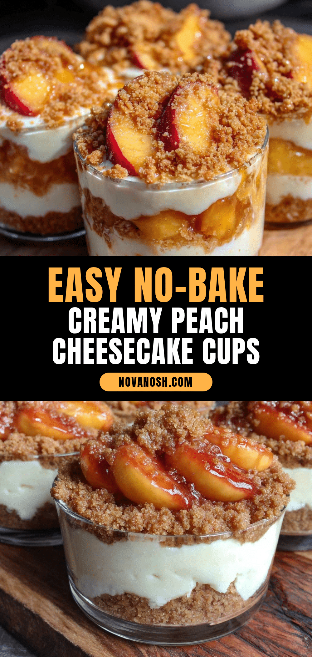 no-bake peach cheesecake cups recipe