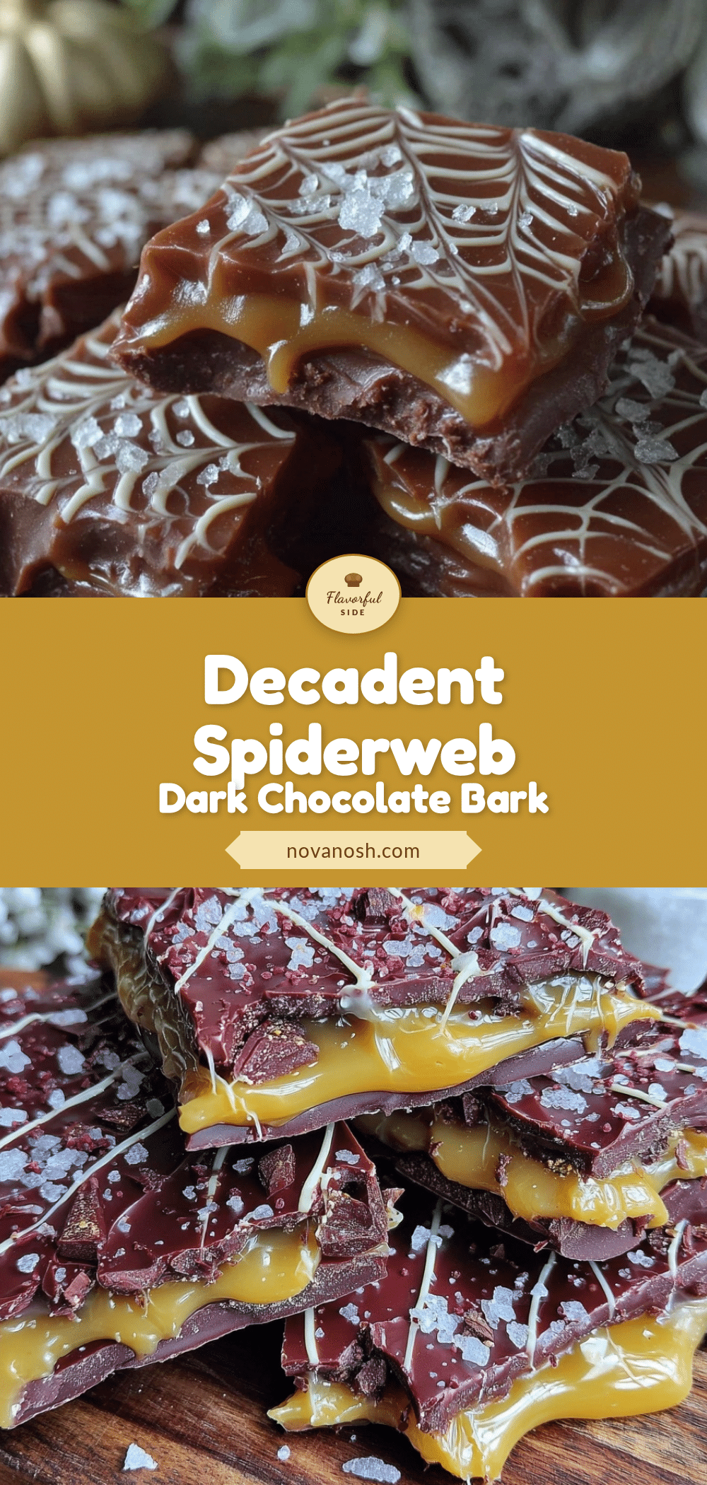spiderweb dark chocolate bark recipe