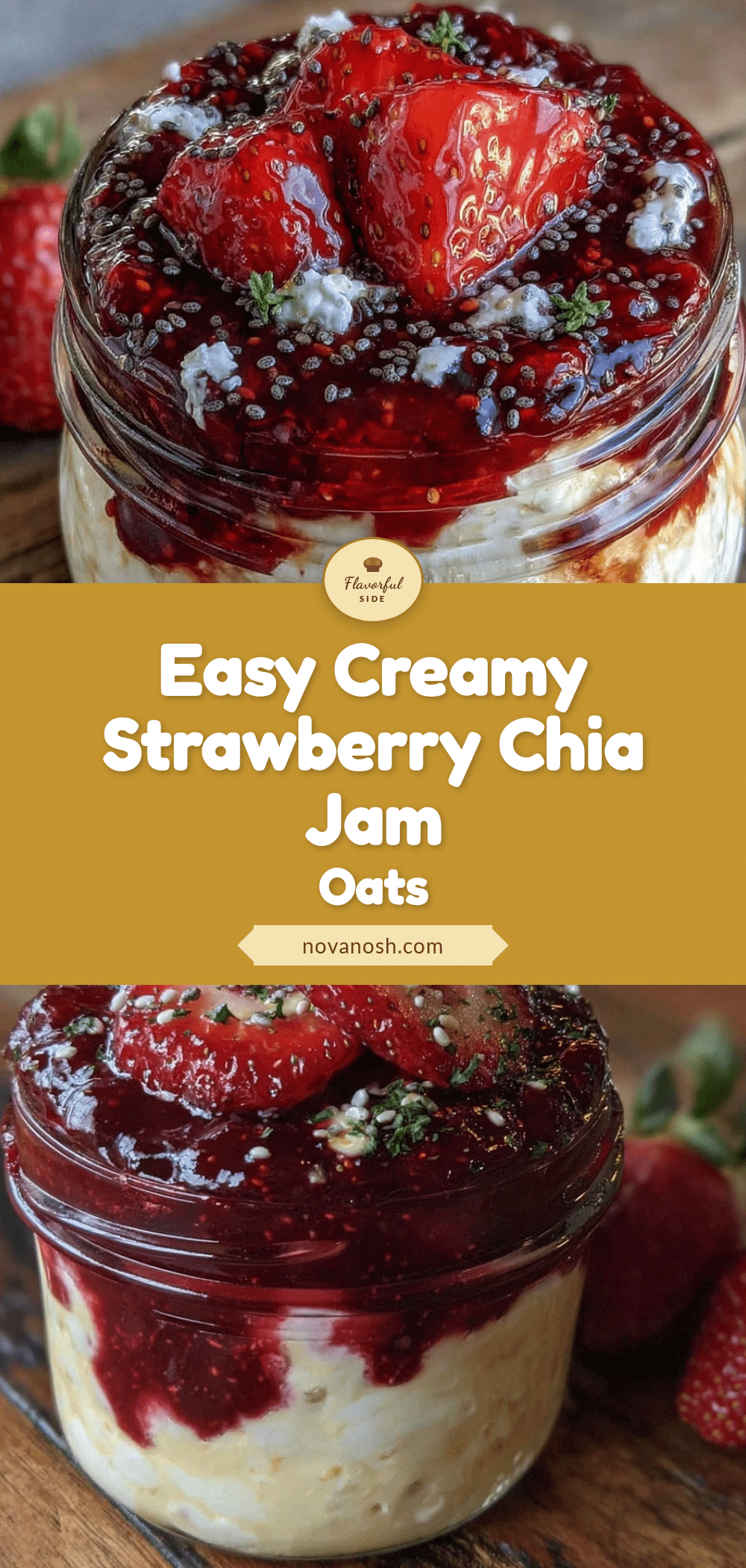 strawberry chia jam overnight oats recipe