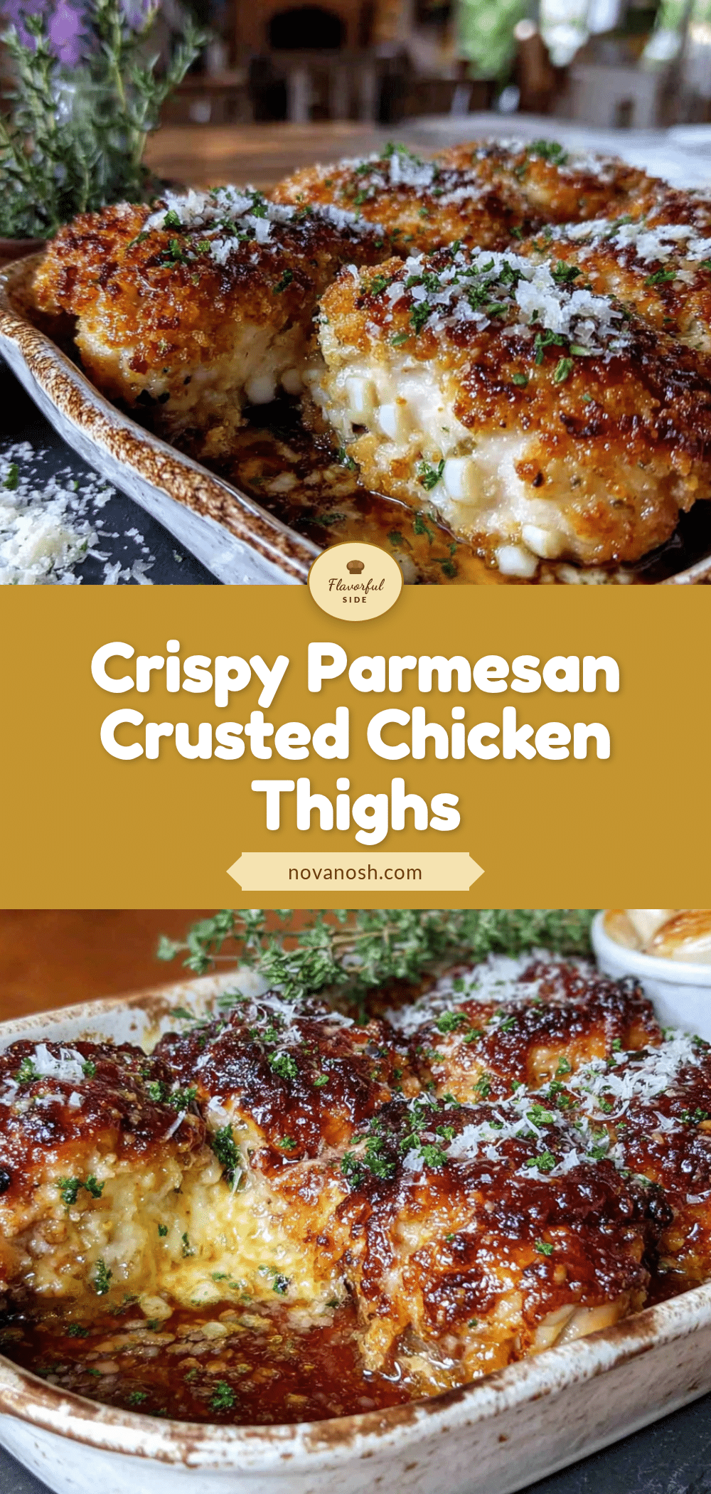 crispy parmesan crusted chicken thighs recipe