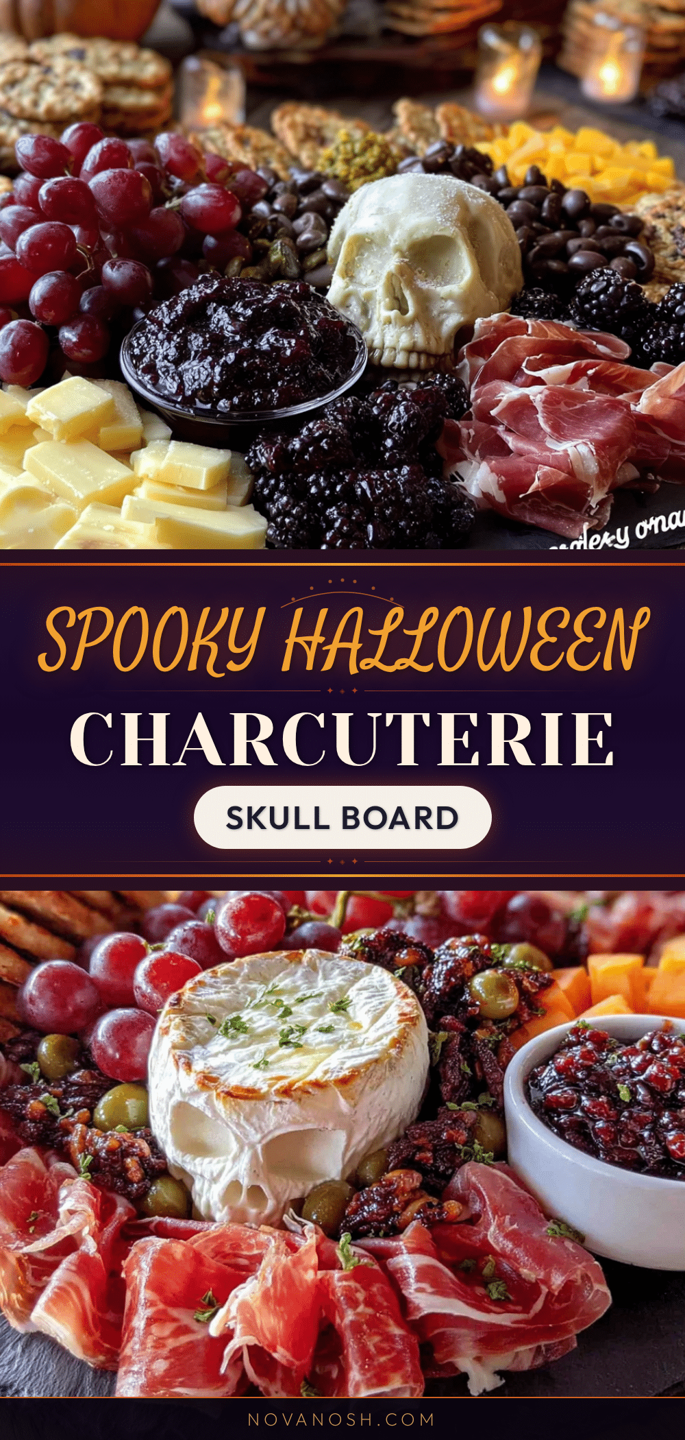 halloween charcuterie skull board recipe