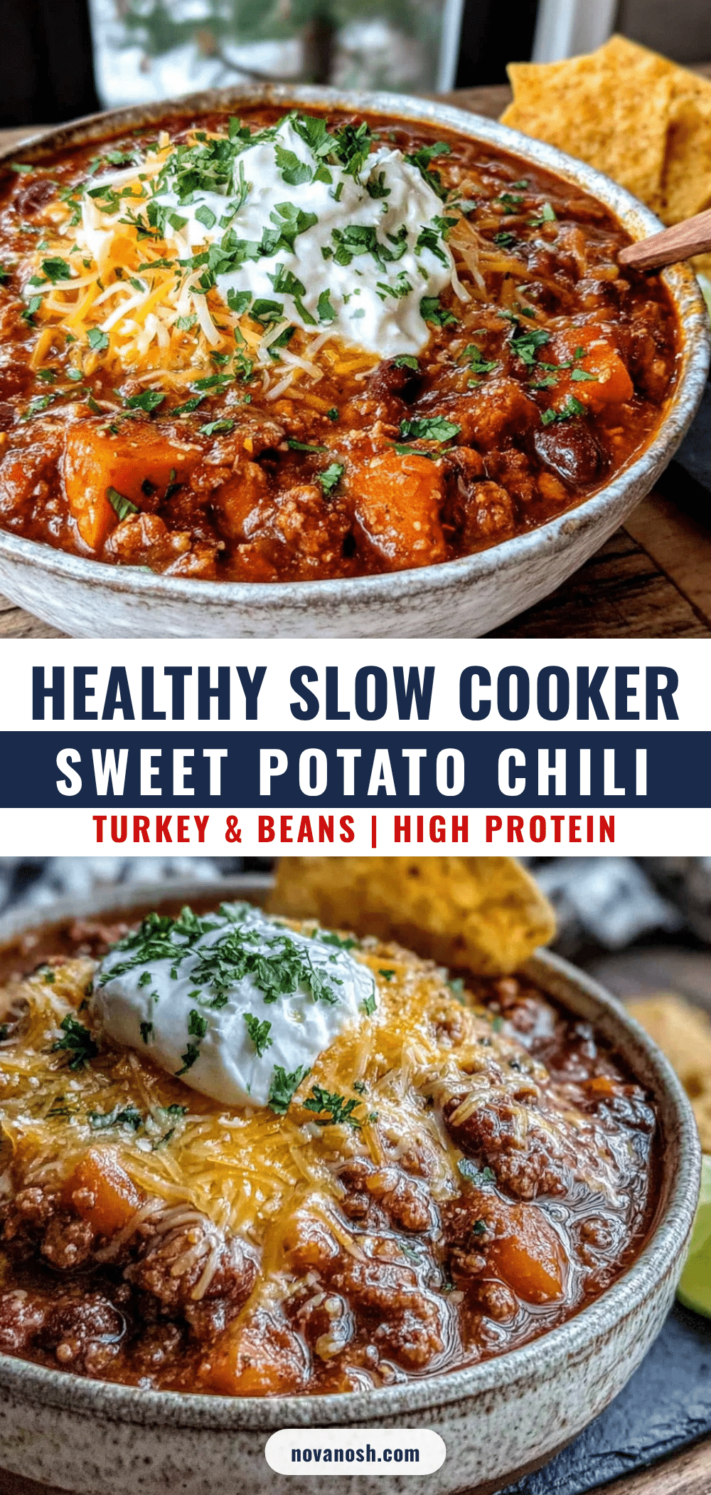healthy slow cooker turkey sweet potato chili recipe