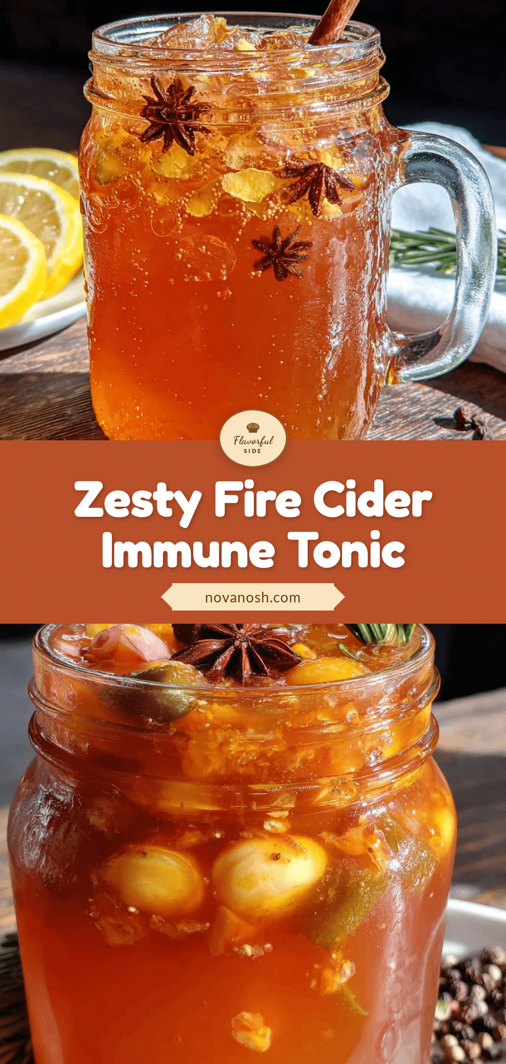 homemade fire cider immune tonic with ginger and honey recipe