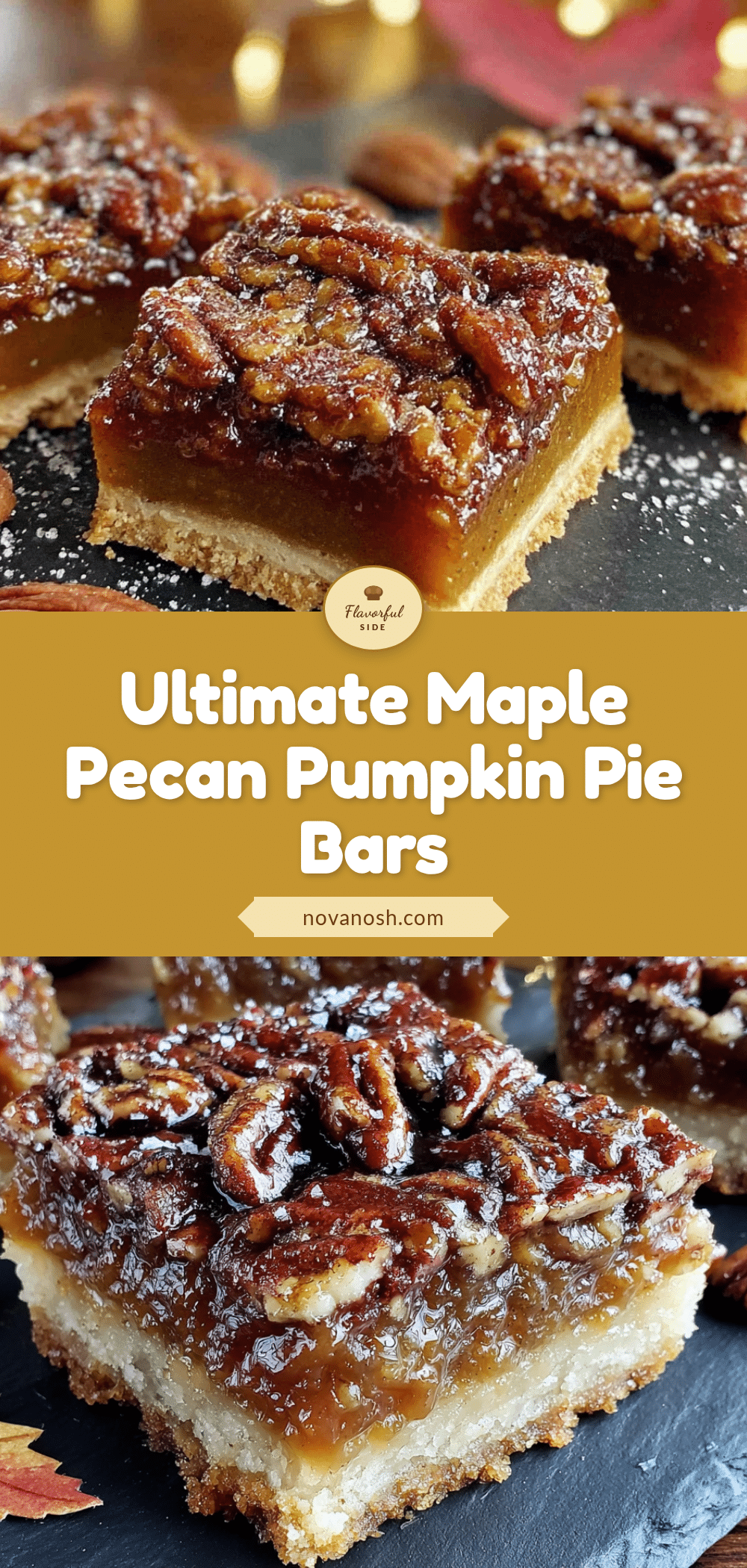 maple pecan pumpkin pie bars recipe