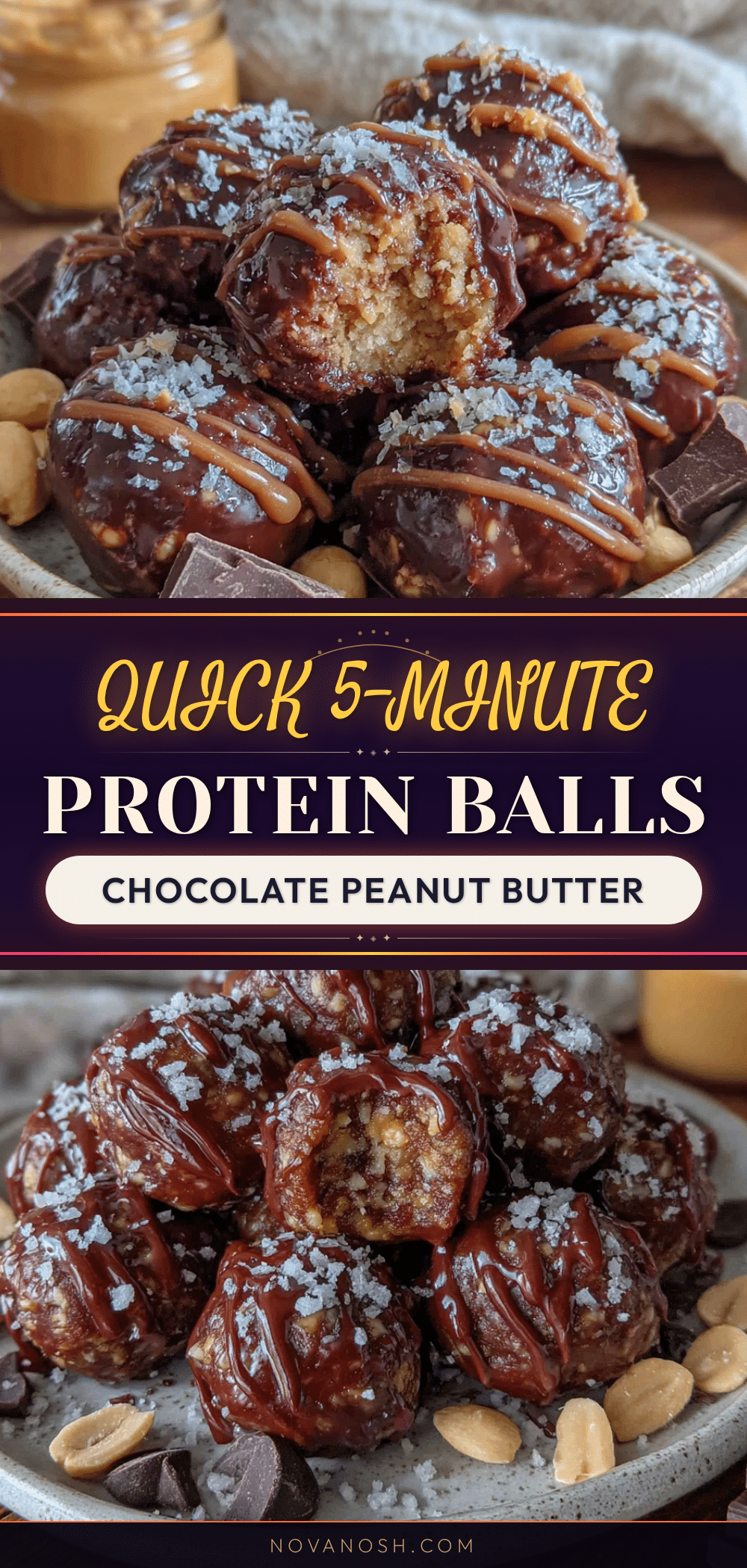 no-bake chocolate peanut butter protein balls recipe