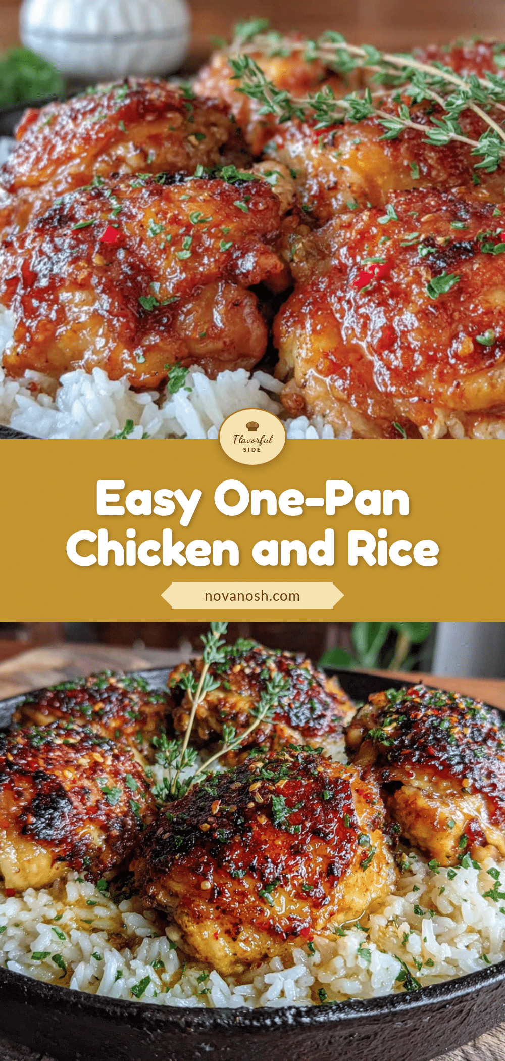 one-pan chicken thigh and rice skillet recipe