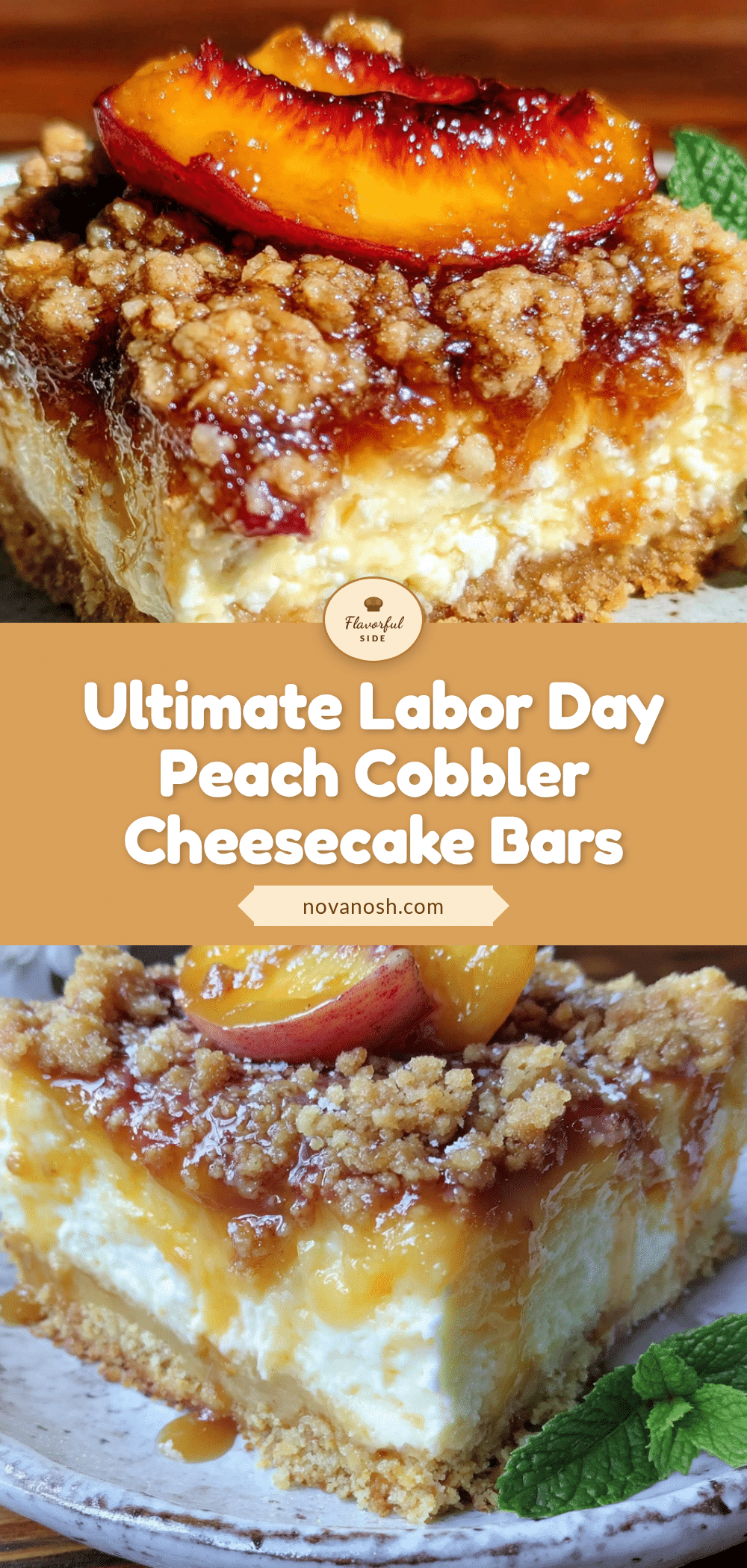 peach cobbler cheesecake bars recipe