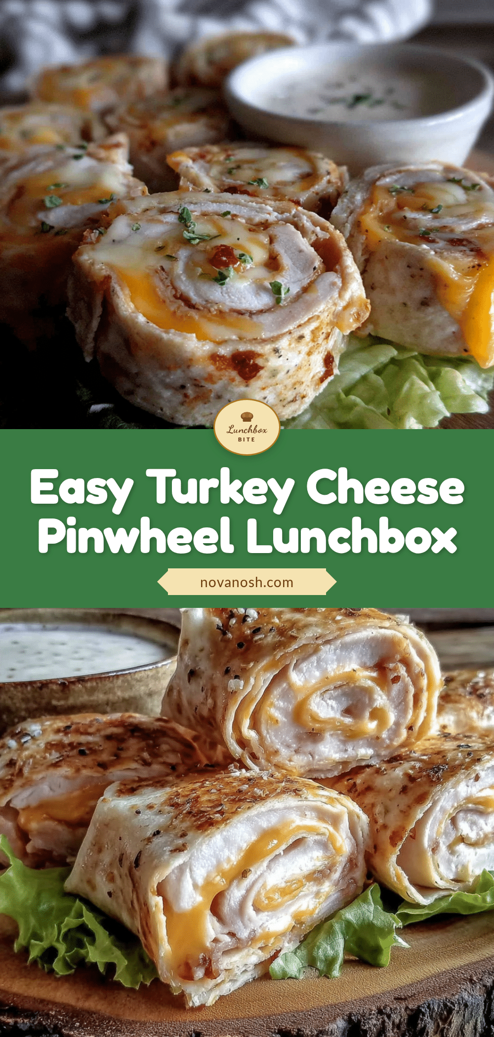 turkey and cheese pinwheel lunchbox roll-ups recipe